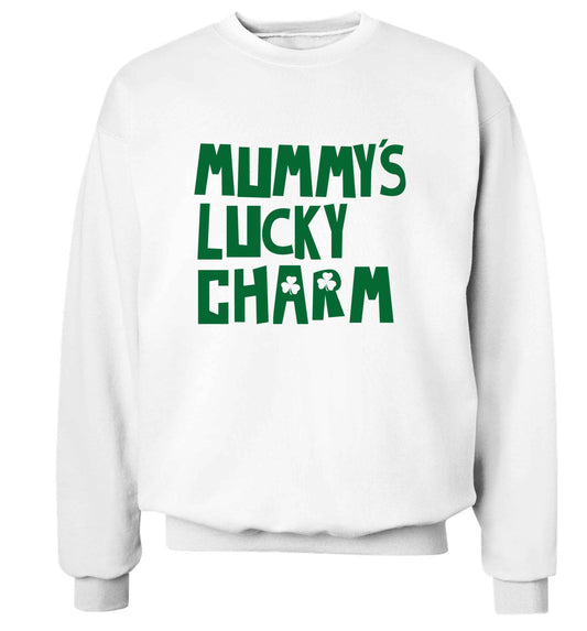 Mummy's lucky charm adult's unisex white sweater 2XL
