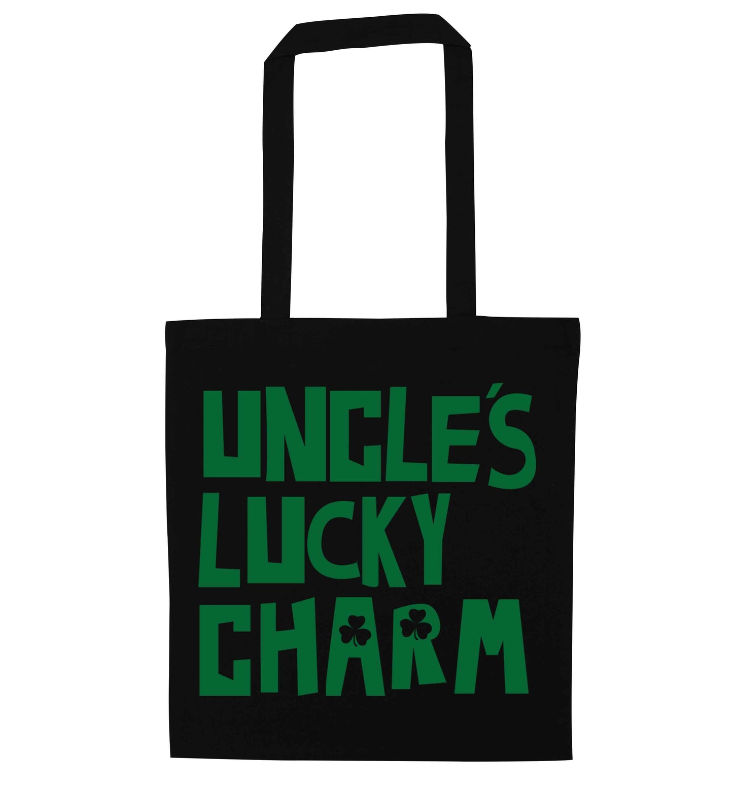 Uncles lucky charm black tote bag
