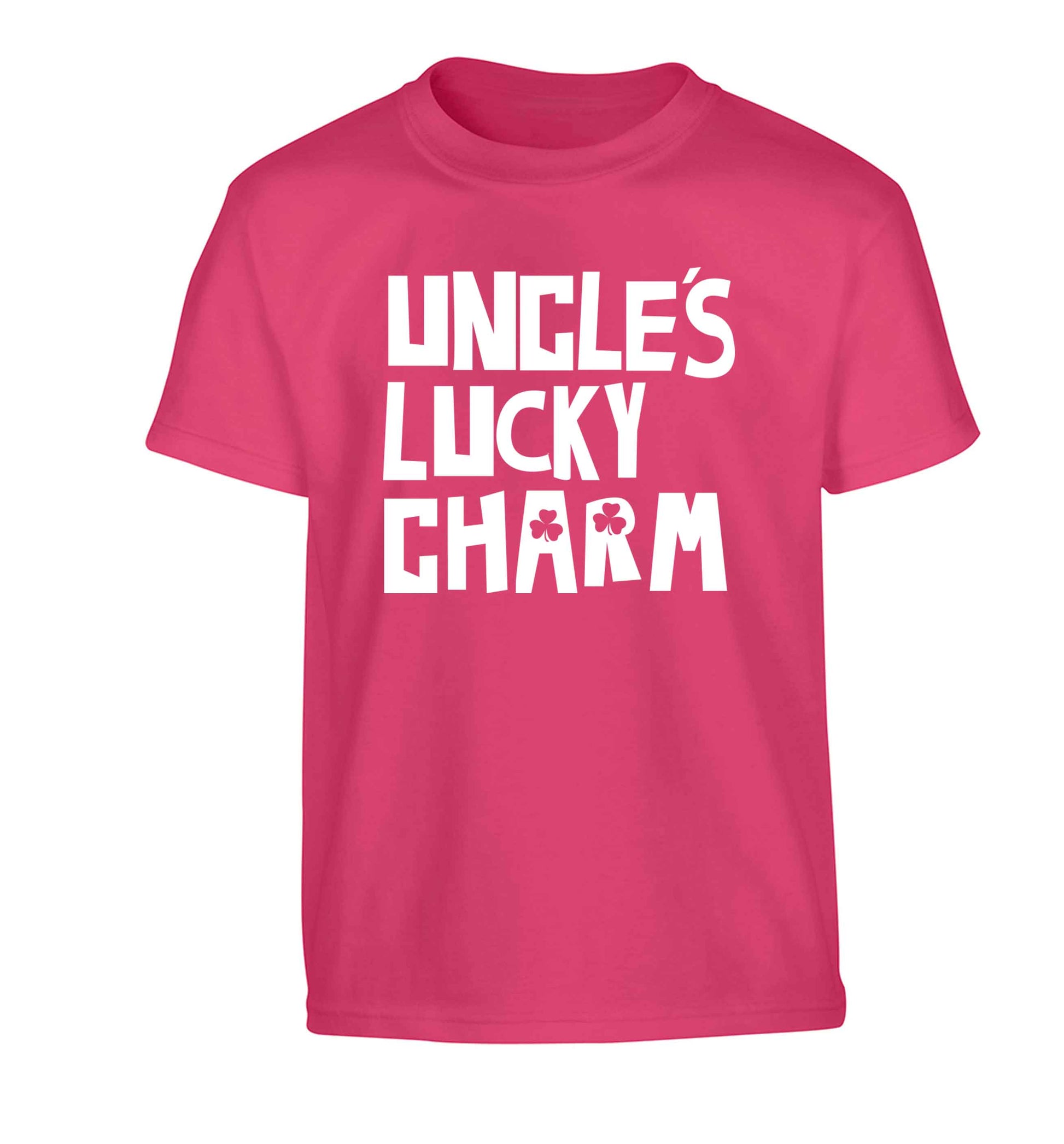 Uncles lucky charm Children's pink Tshirt 12-13 Years