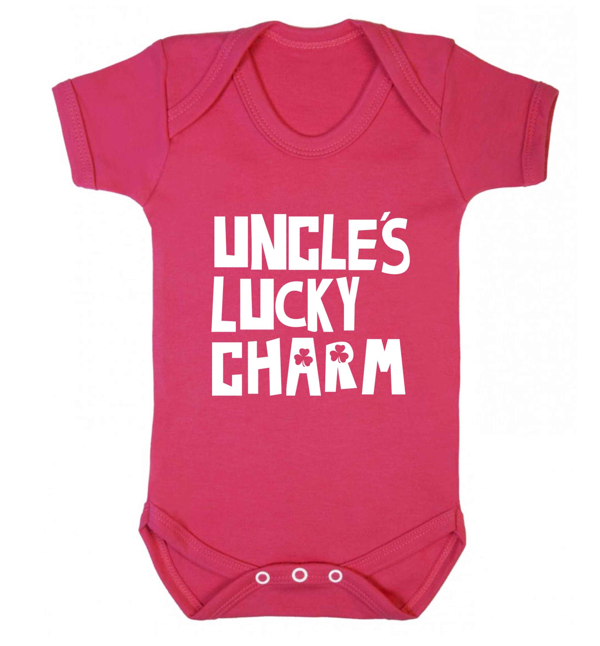 Uncles lucky charm baby vest dark pink 18-24 months