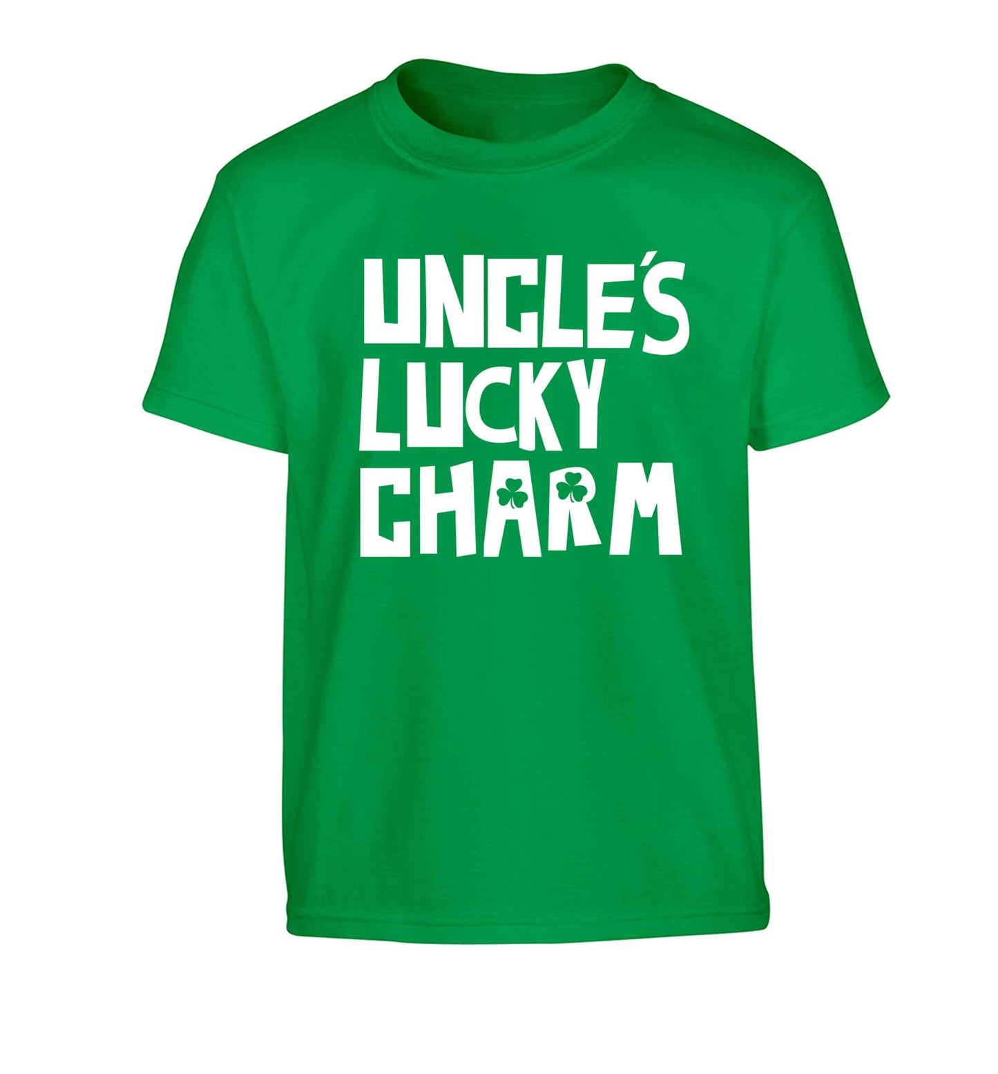 Uncles lucky charm Children's green Tshirt 12-13 Years