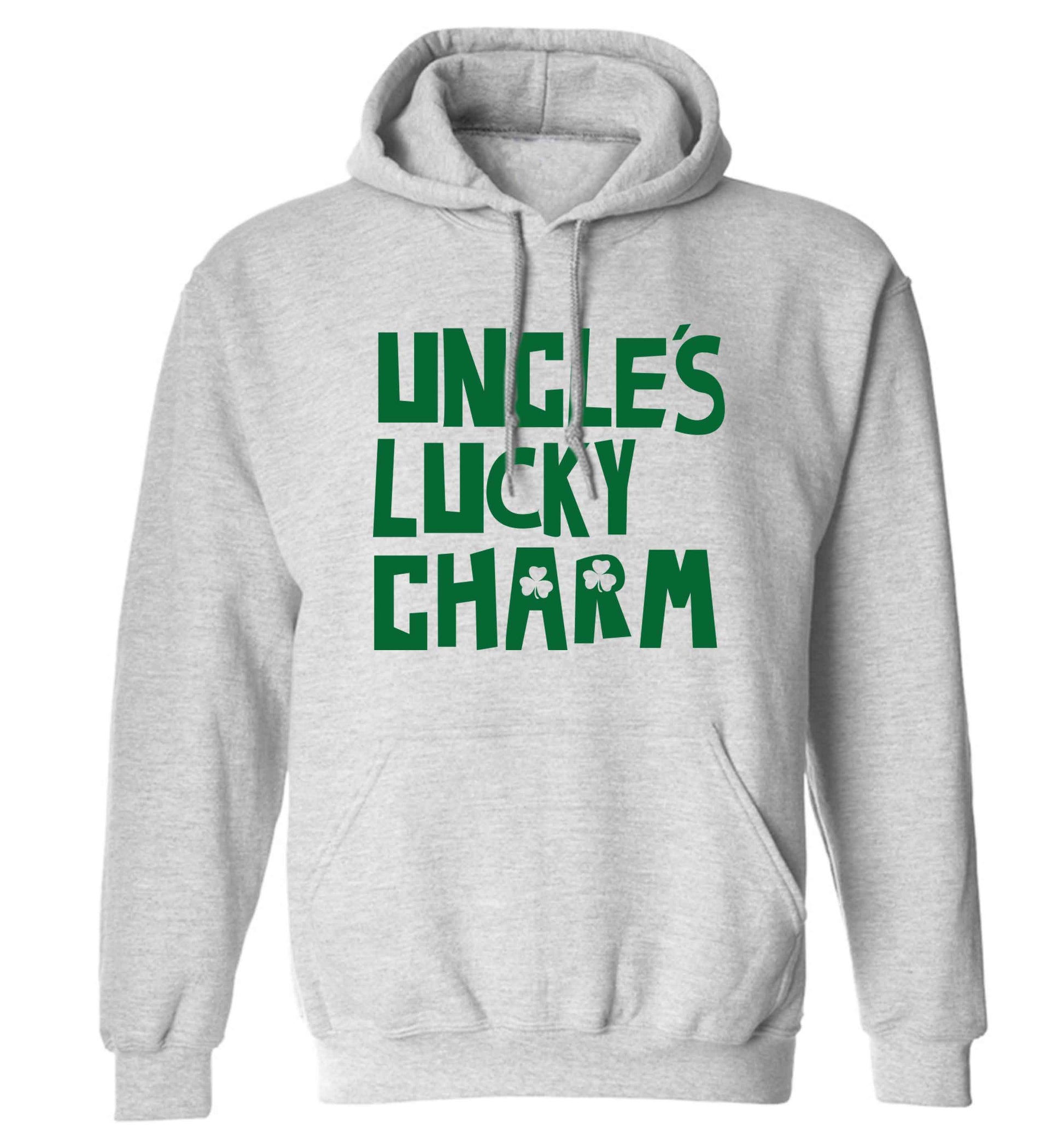 Uncles lucky charm adults unisex grey hoodie 2XL