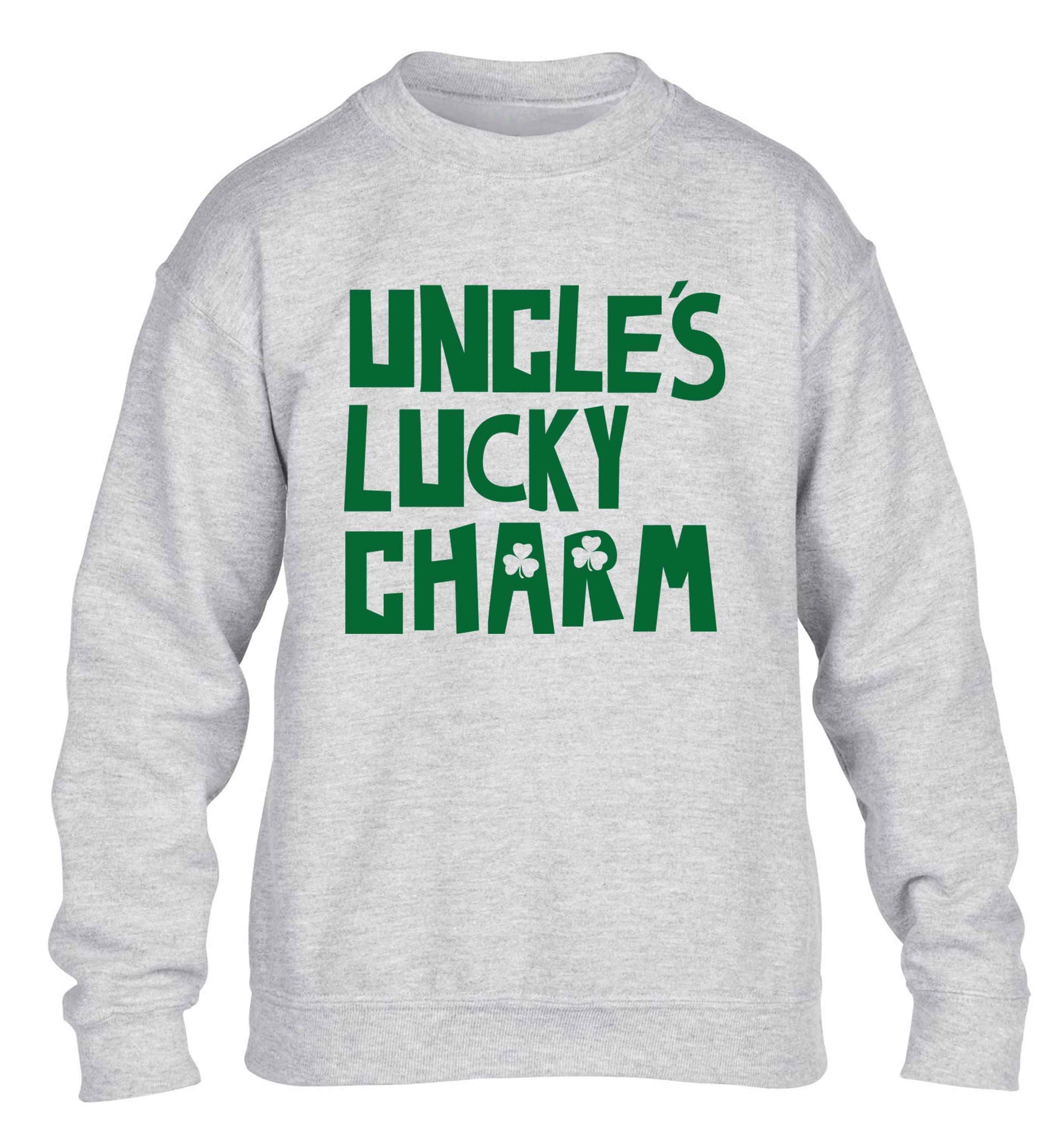 Uncles lucky charm children's grey sweater 12-13 Years
