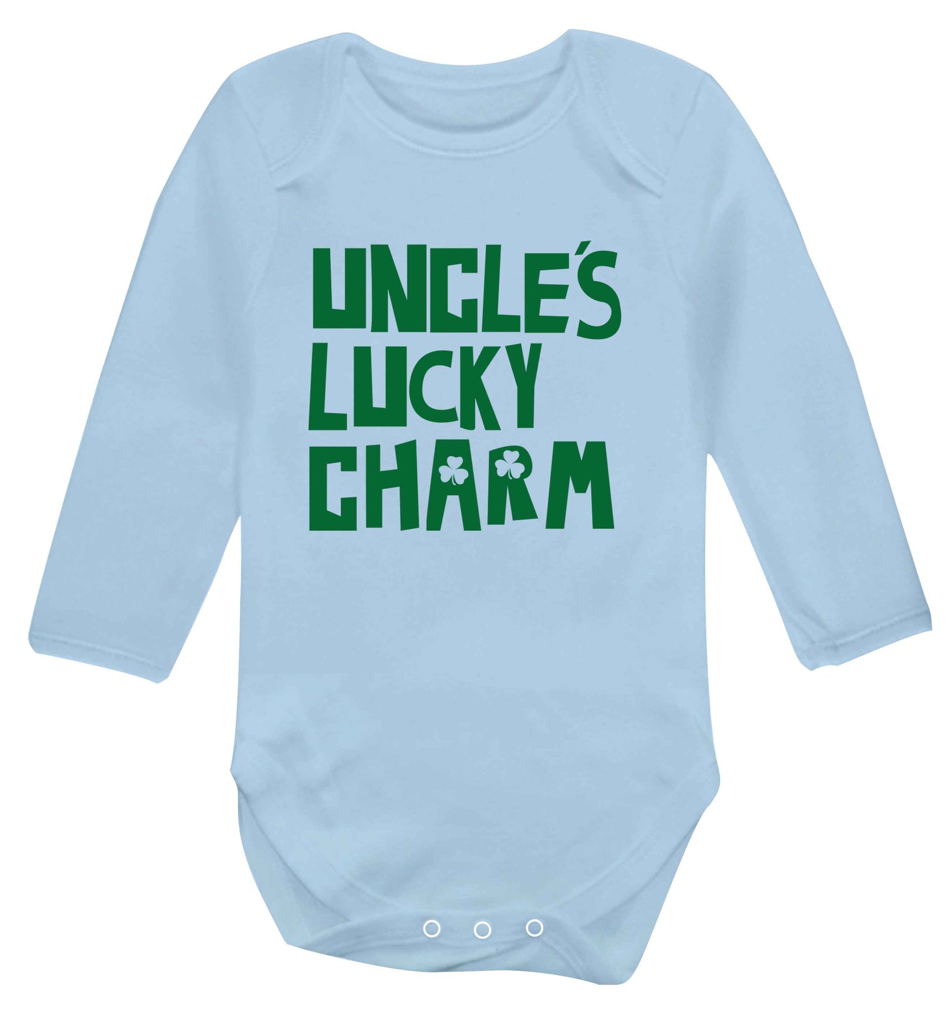 Uncles lucky charm baby vest long sleeved pale blue 6-12 months