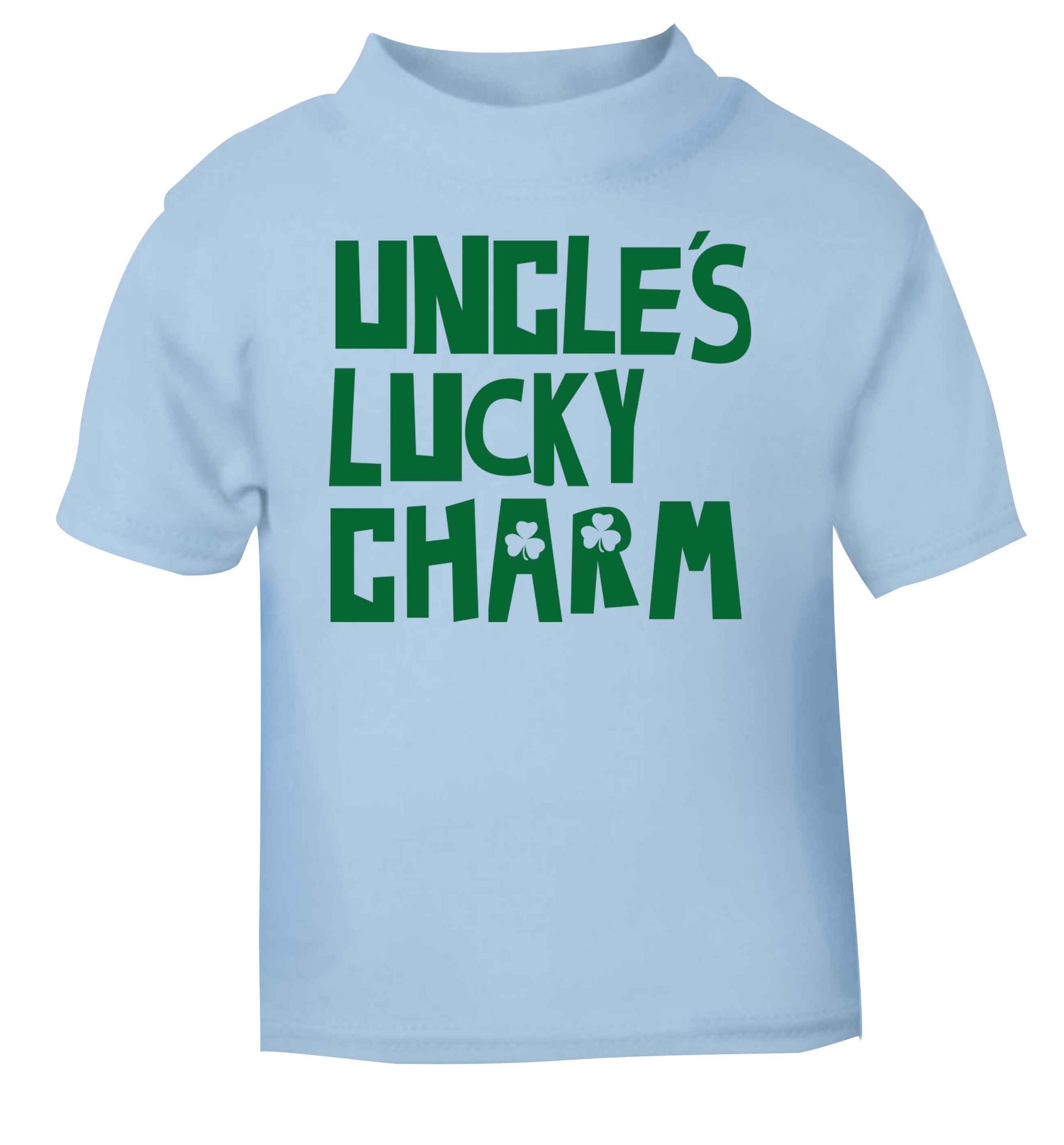 Uncles lucky charm light blue baby toddler Tshirt 2 Years