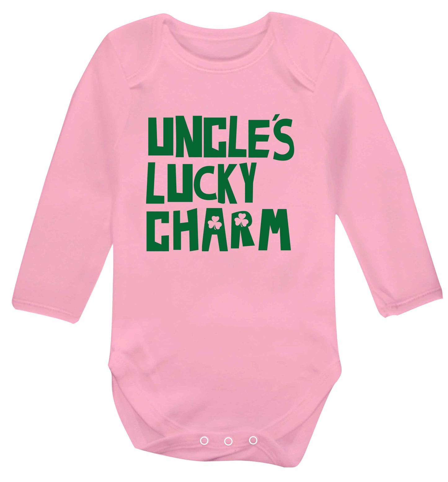 Uncles lucky charm baby vest long sleeved pale pink 6-12 months