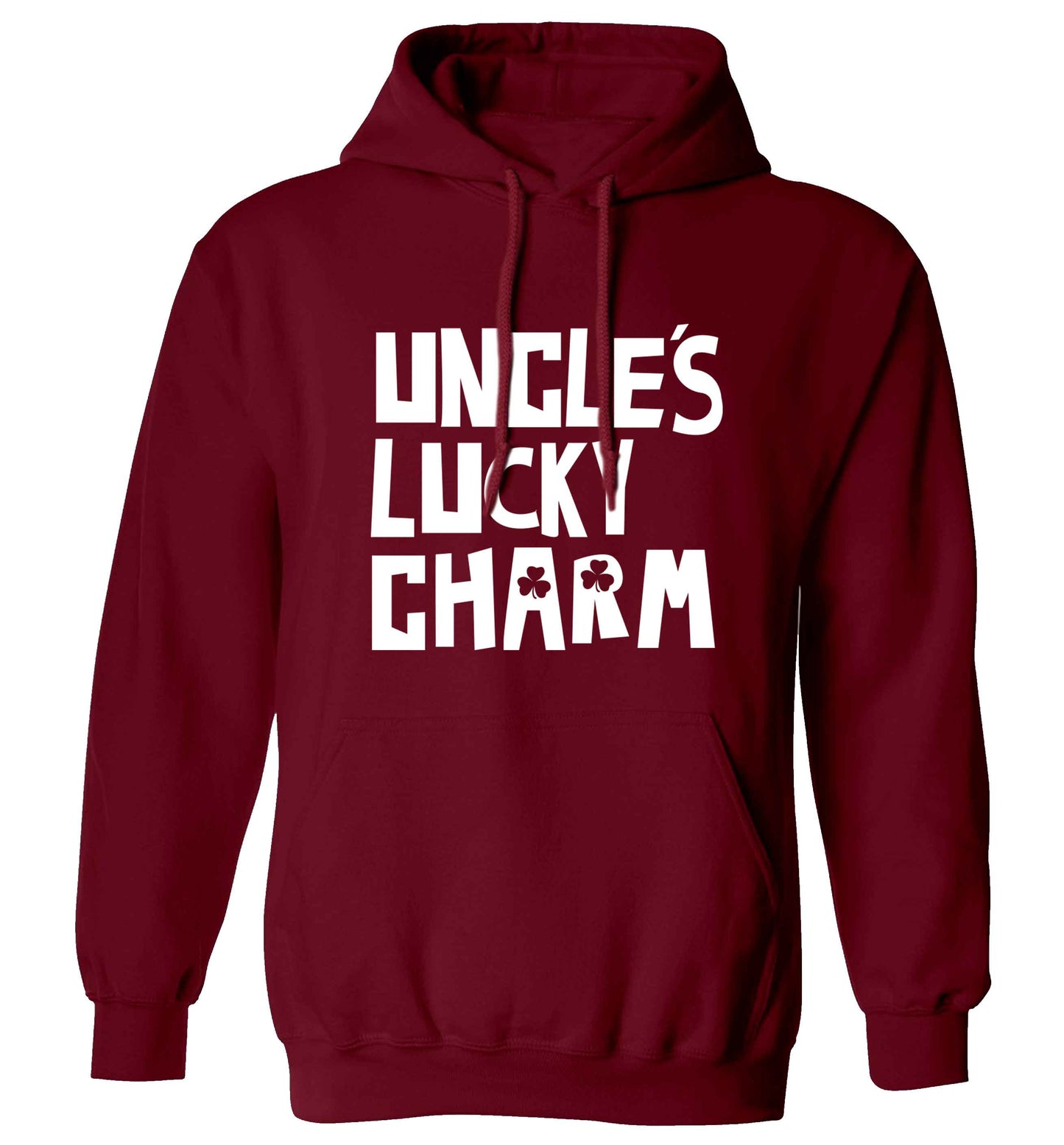 Uncles lucky charm adults unisex maroon hoodie 2XL