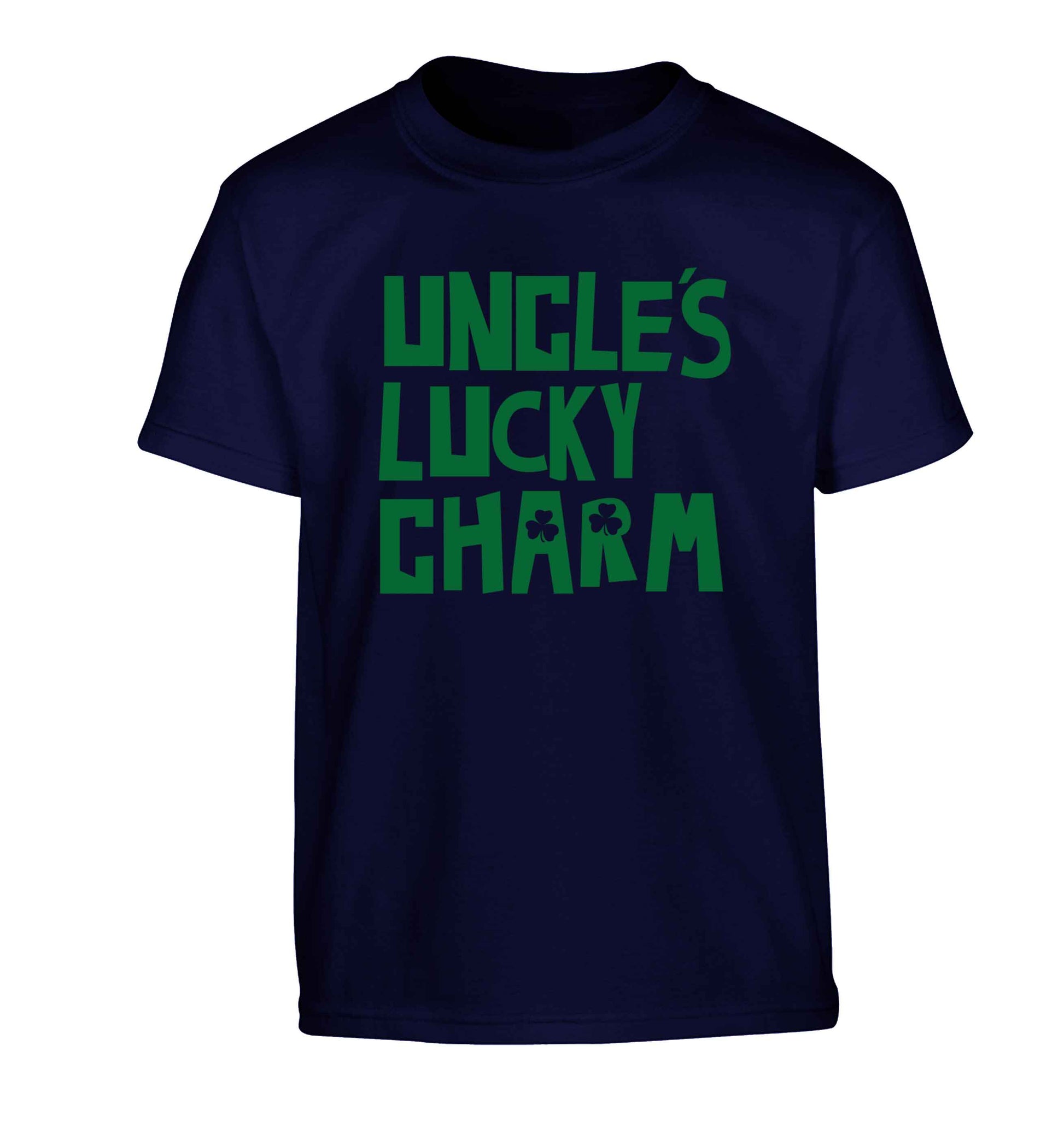 Uncles lucky charm Children's navy Tshirt 12-13 Years