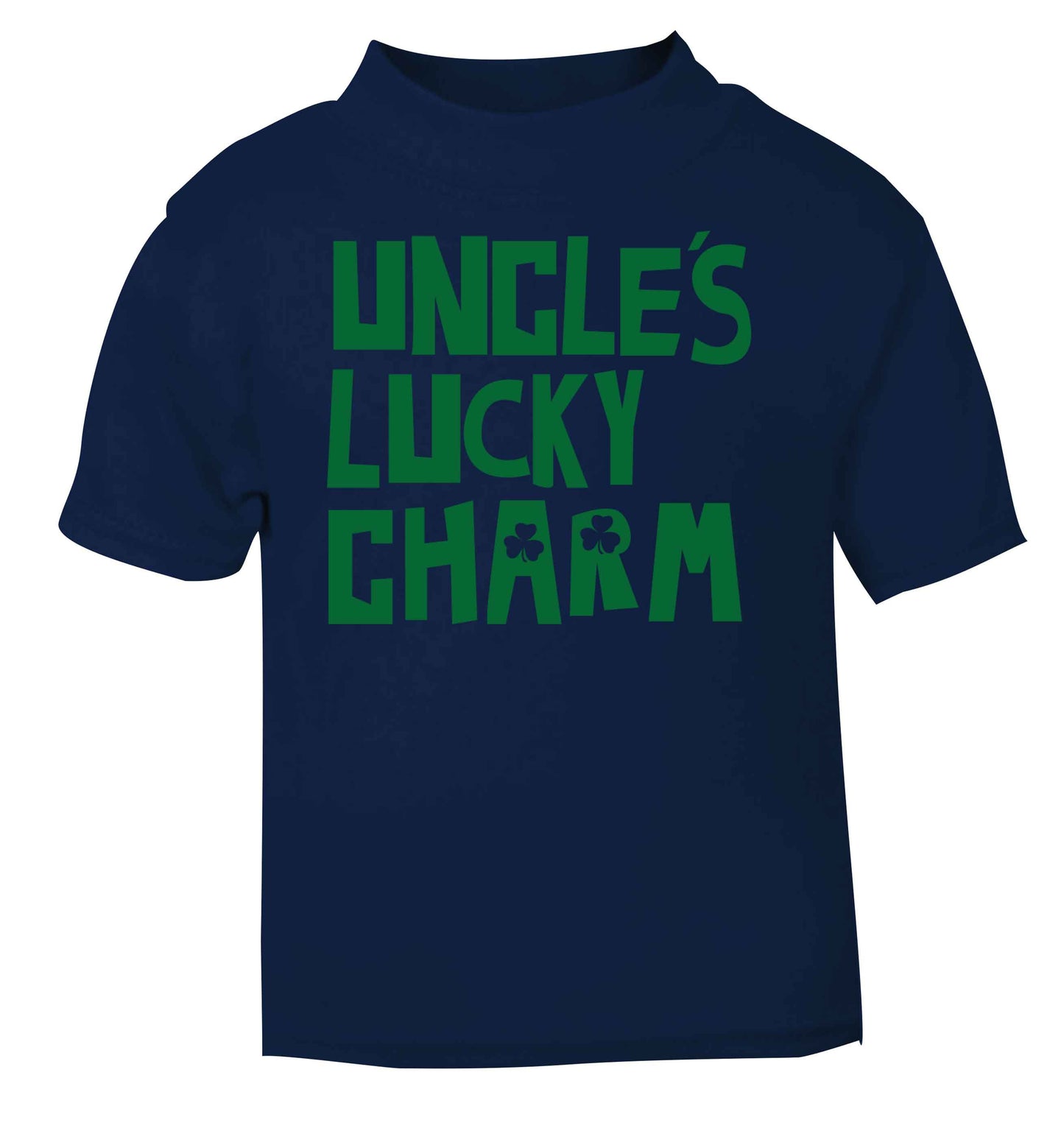 Uncles lucky charm navy baby toddler Tshirt 2 Years