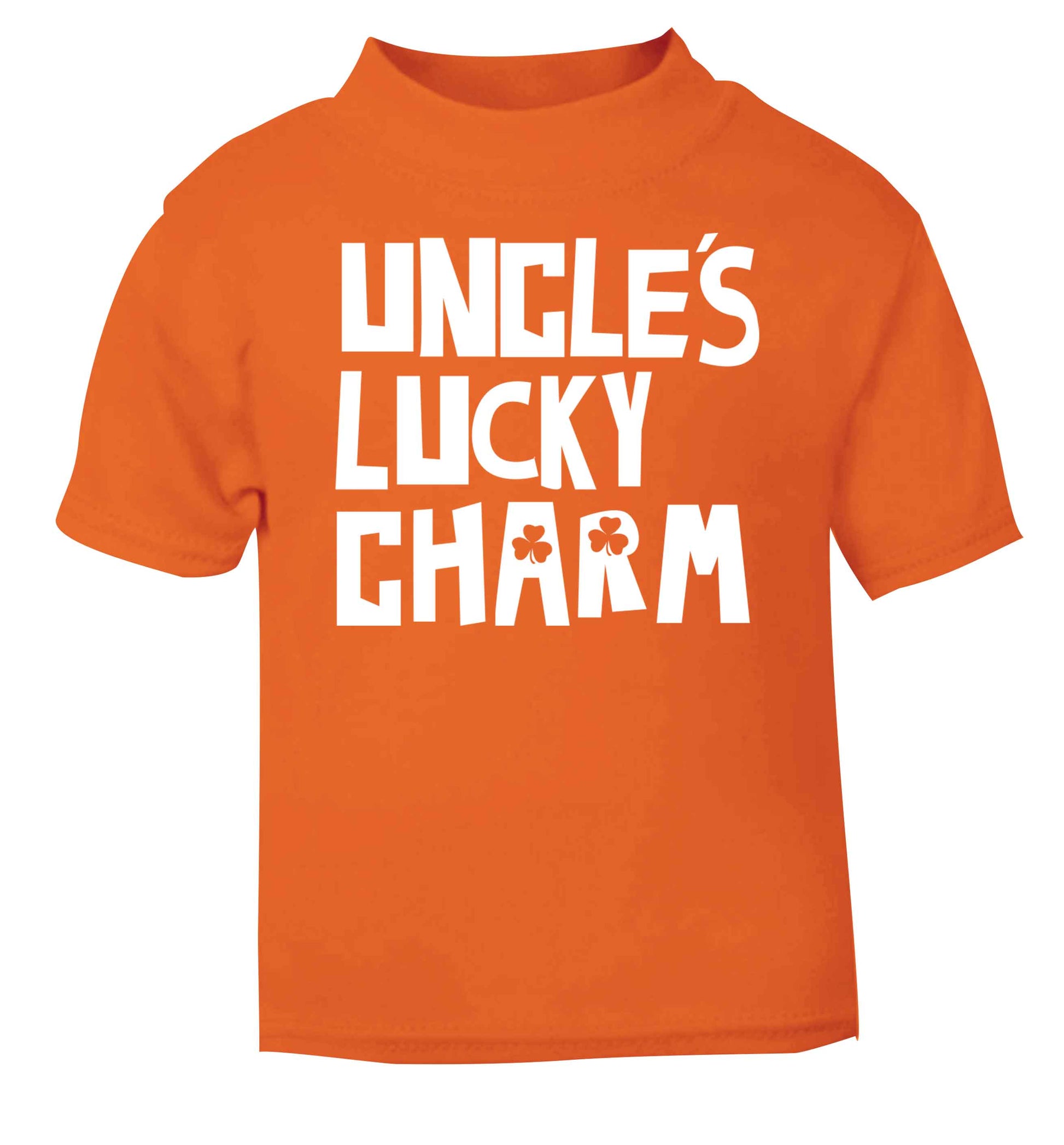 Uncles lucky charm orange baby toddler Tshirt 2 Years