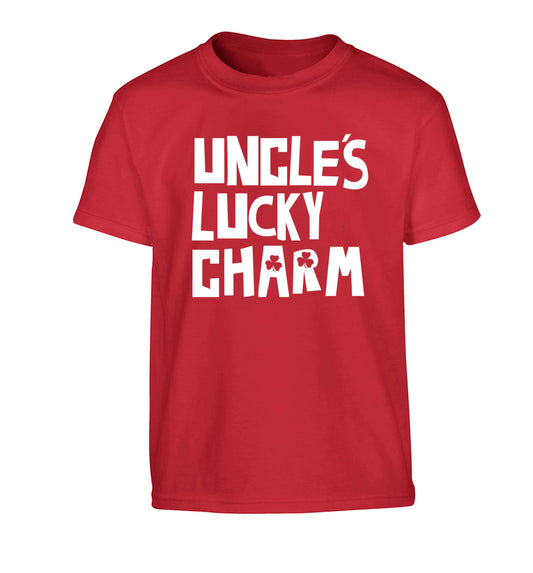 Uncles lucky charm Children's red Tshirt 12-13 Years