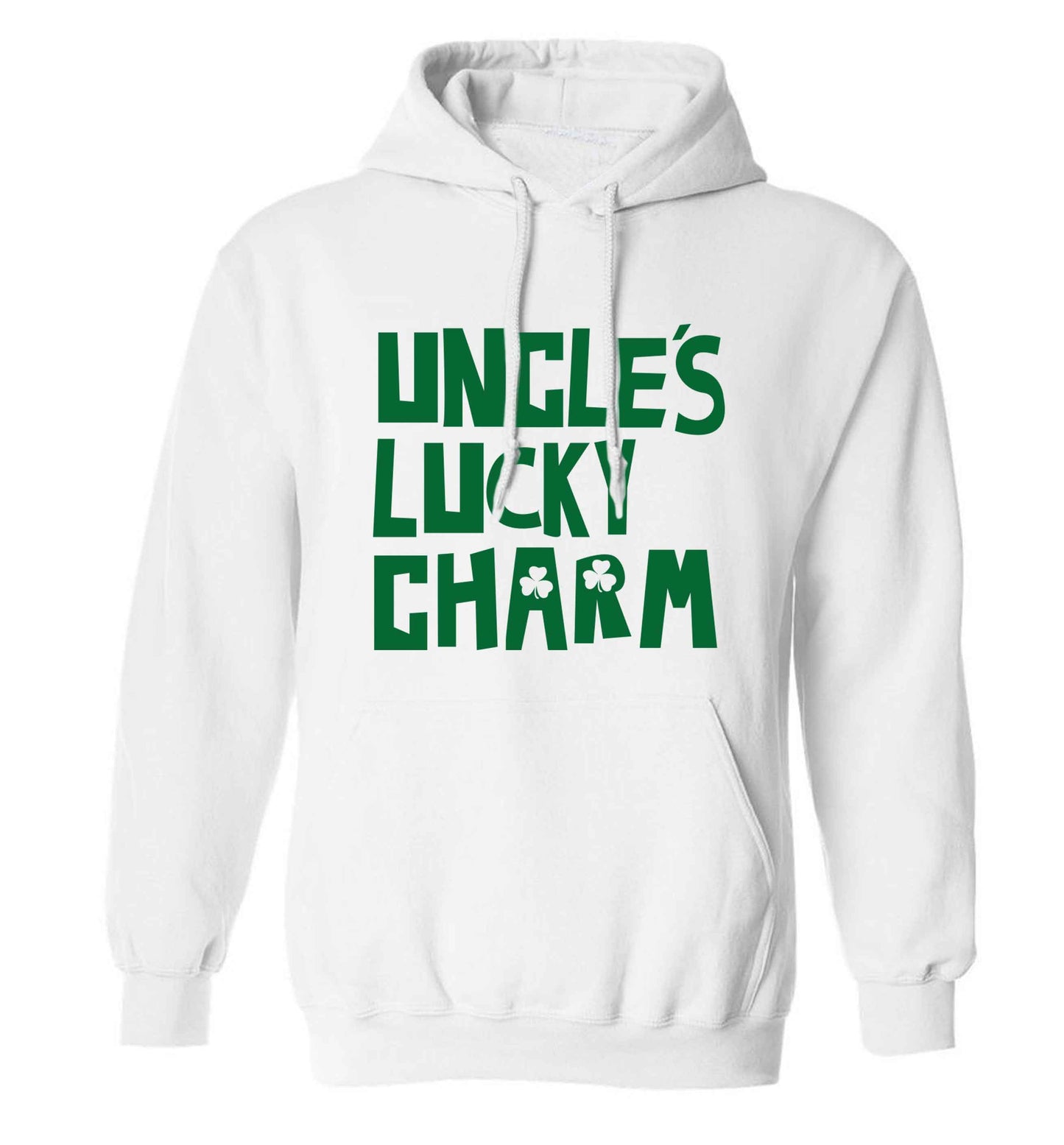 Uncles lucky charm adults unisex white hoodie 2XL