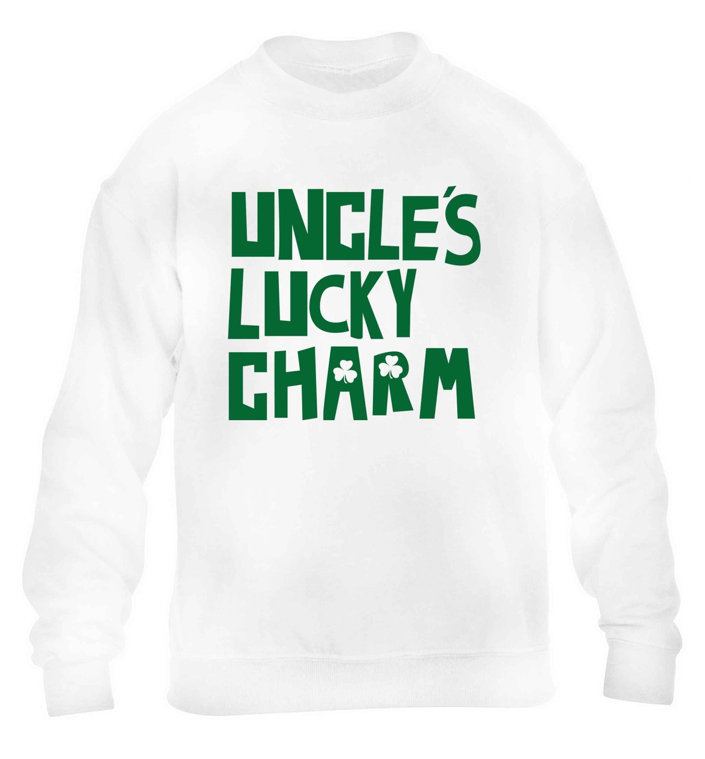 Uncles lucky charm children's white sweater 12-13 Years
