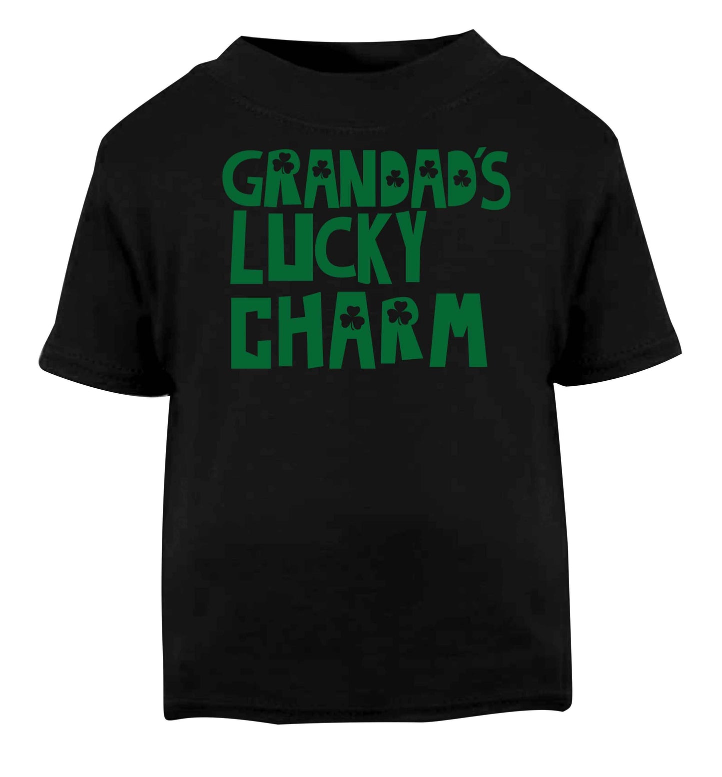 Grandad's lucky charm  Black baby toddler Tshirt 2 years