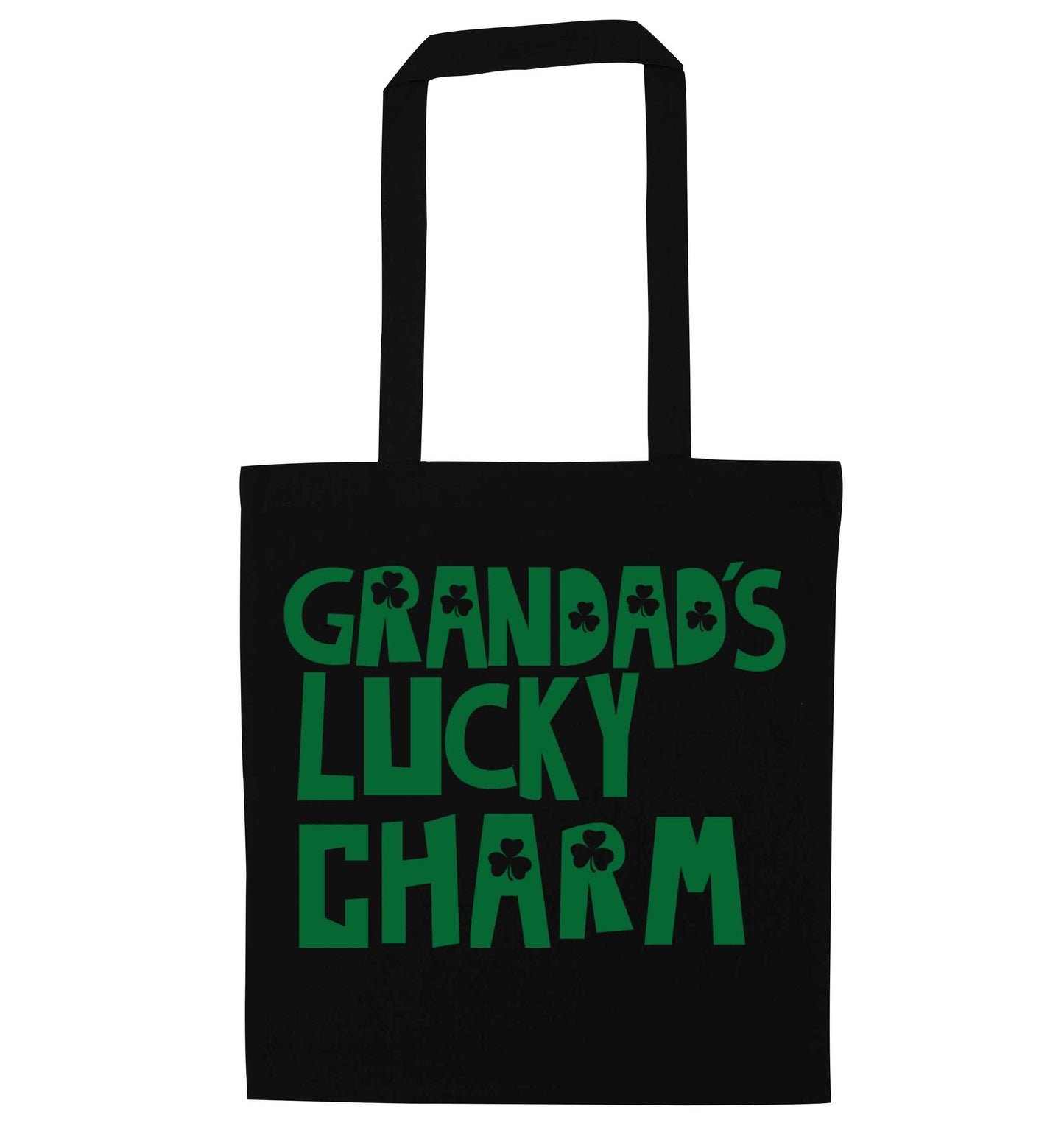 Grandad's lucky charm  black tote bag
