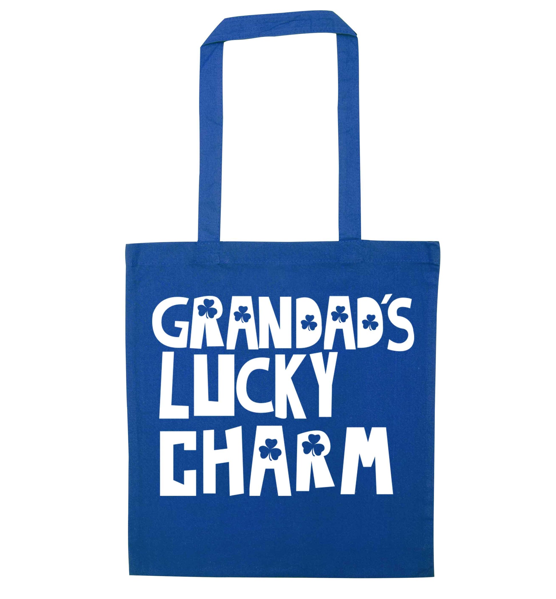 Grandad's lucky charm  blue tote bag