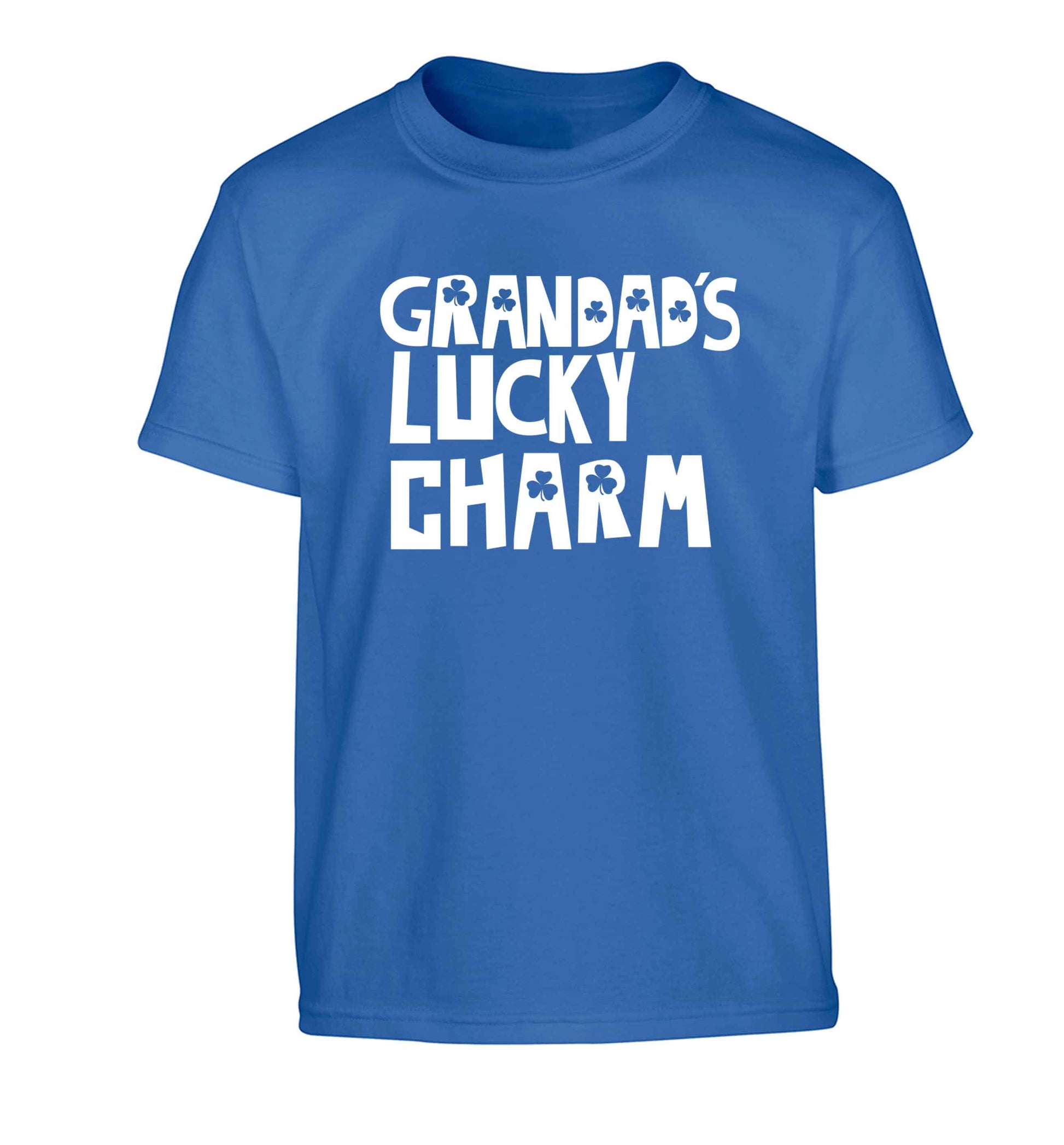 Grandad's lucky charm  Children's blue Tshirt 12-13 Years