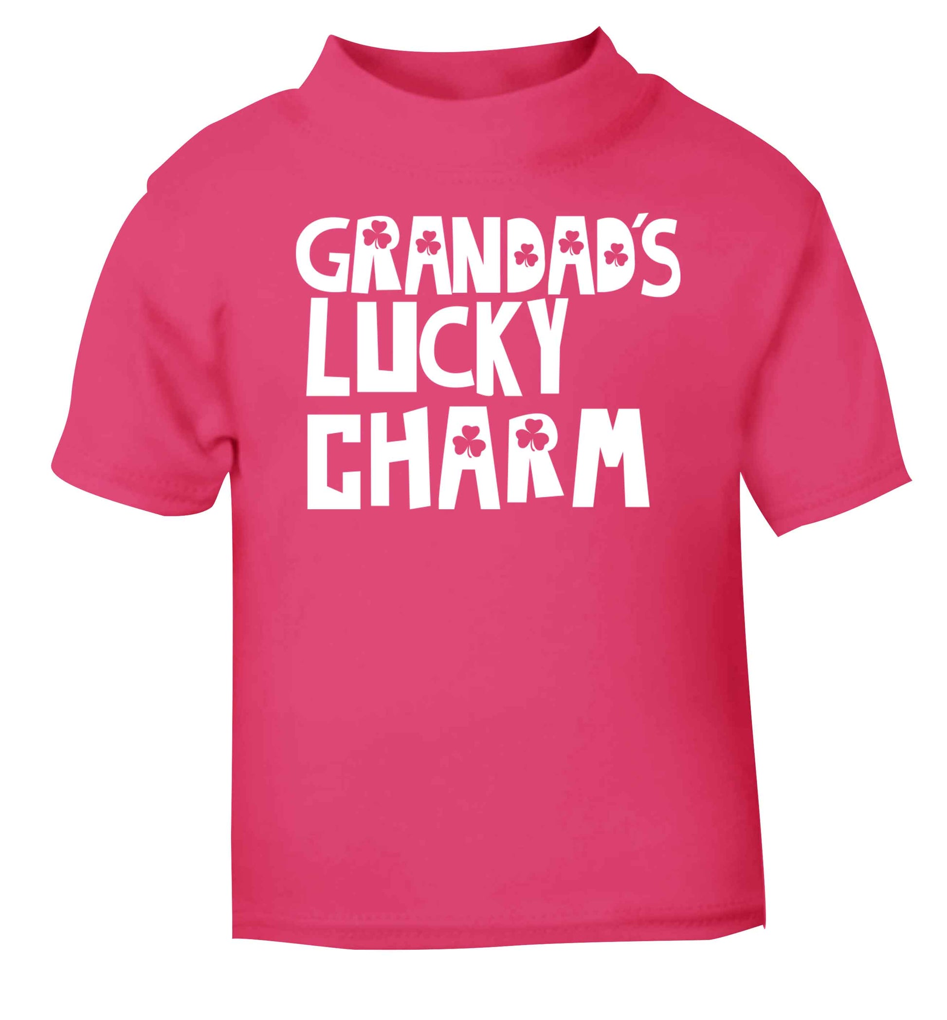 Grandad's lucky charm  pink baby toddler Tshirt 2 Years