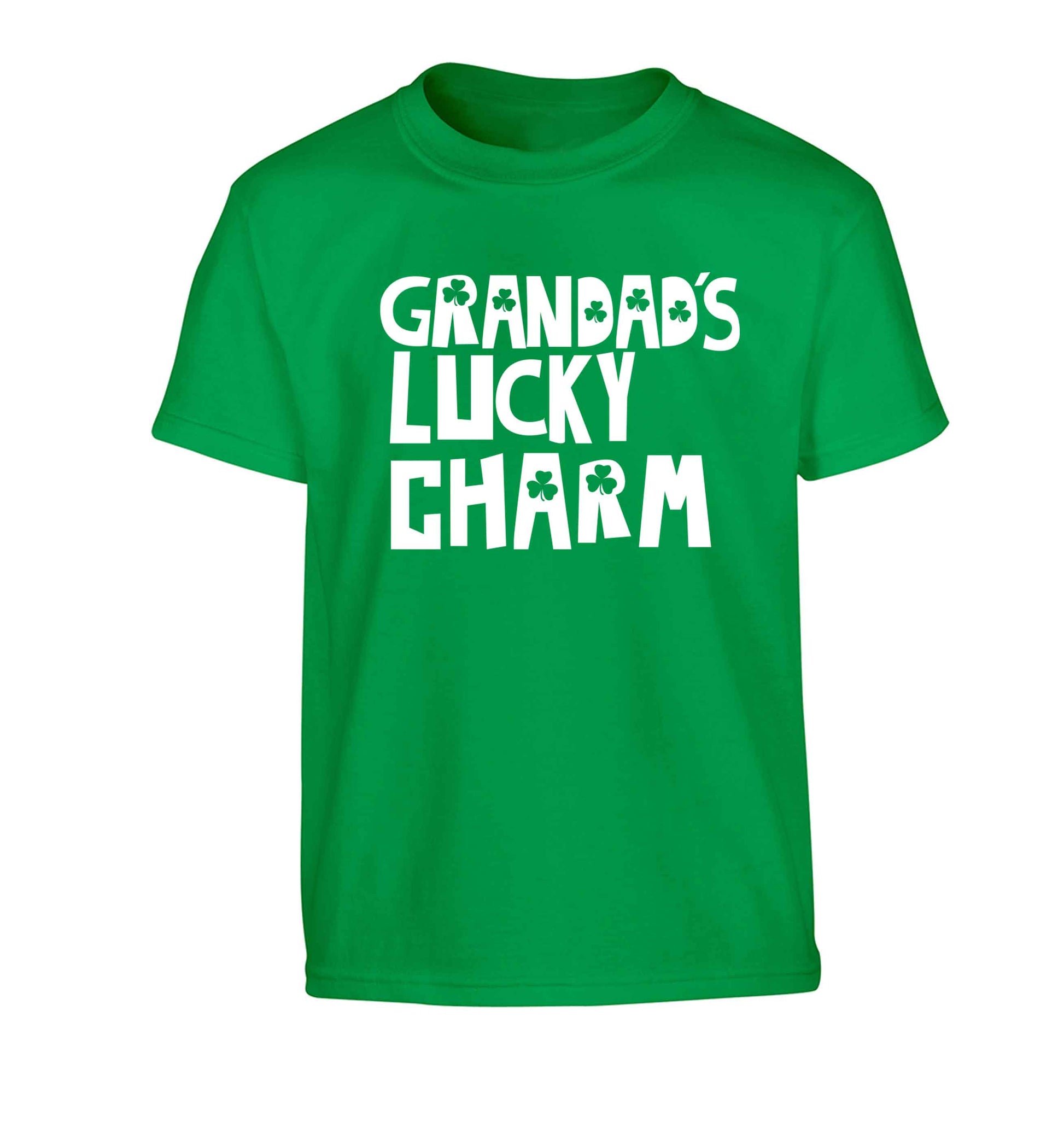 Grandad's lucky charm  Children's green Tshirt 12-13 Years