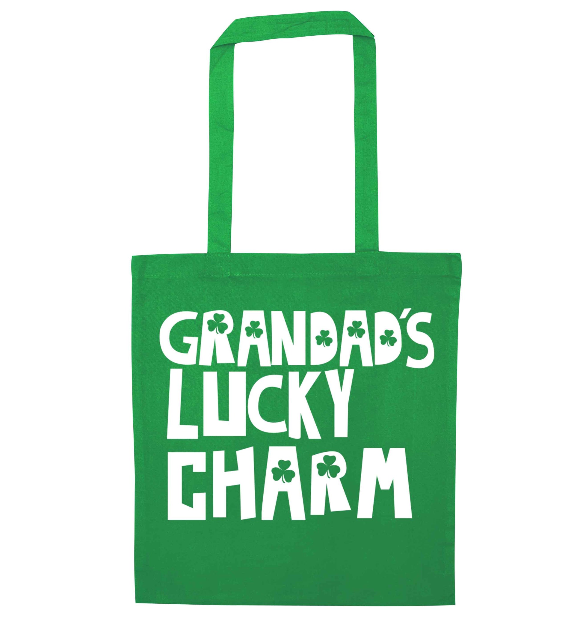 Grandad's lucky charm  green tote bag