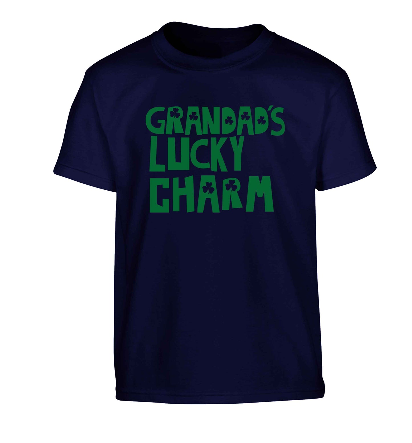 Grandad's lucky charm  Children's navy Tshirt 12-13 Years