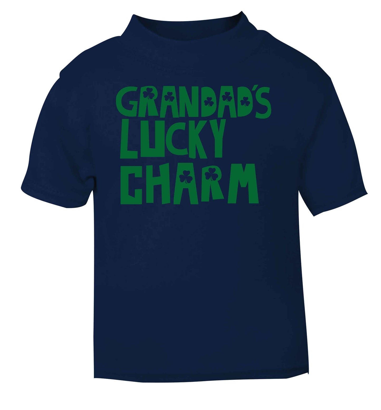 Grandad's lucky charm  navy baby toddler Tshirt 2 Years