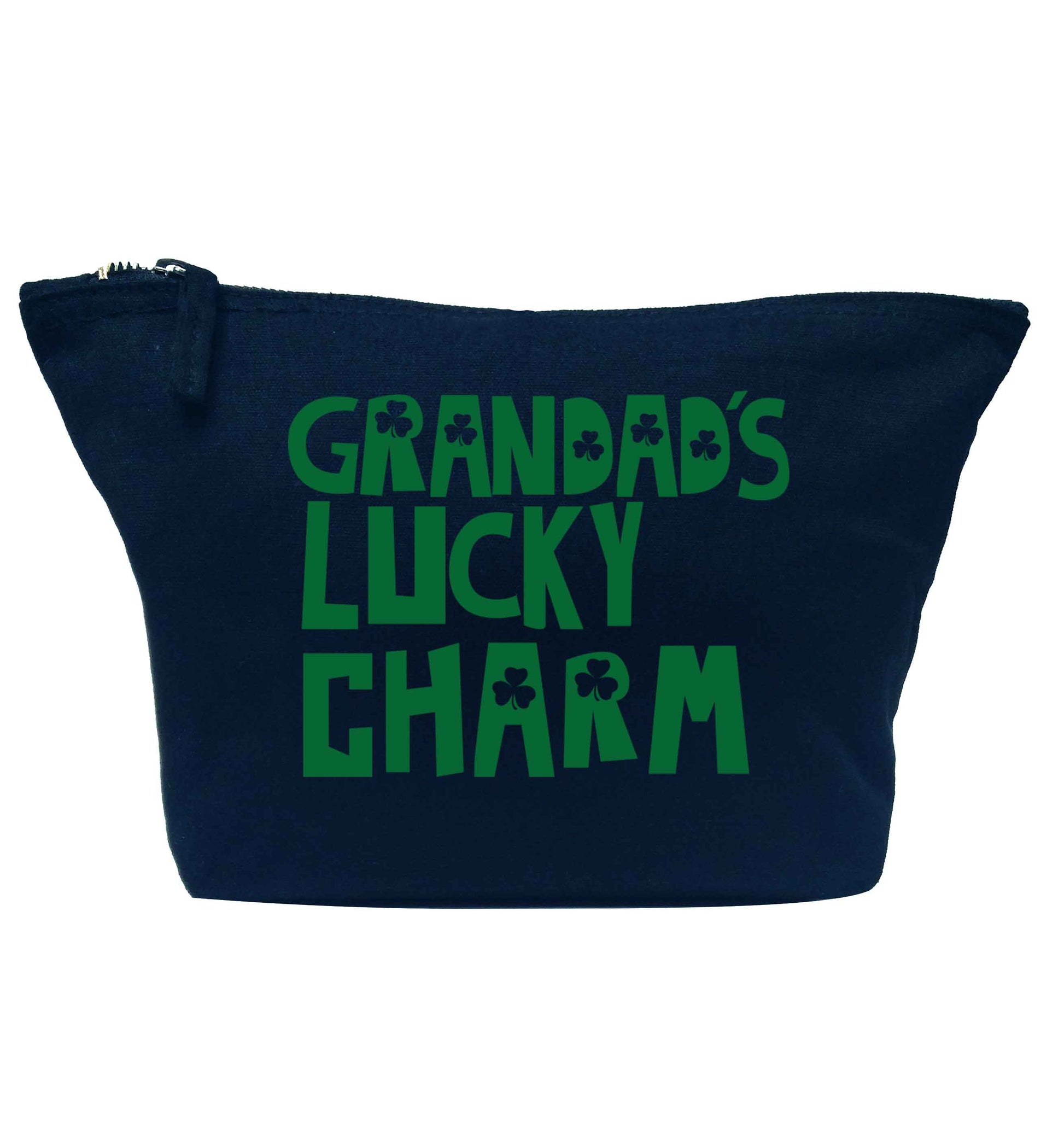 Grandad's lucky charm  navy makeup bag