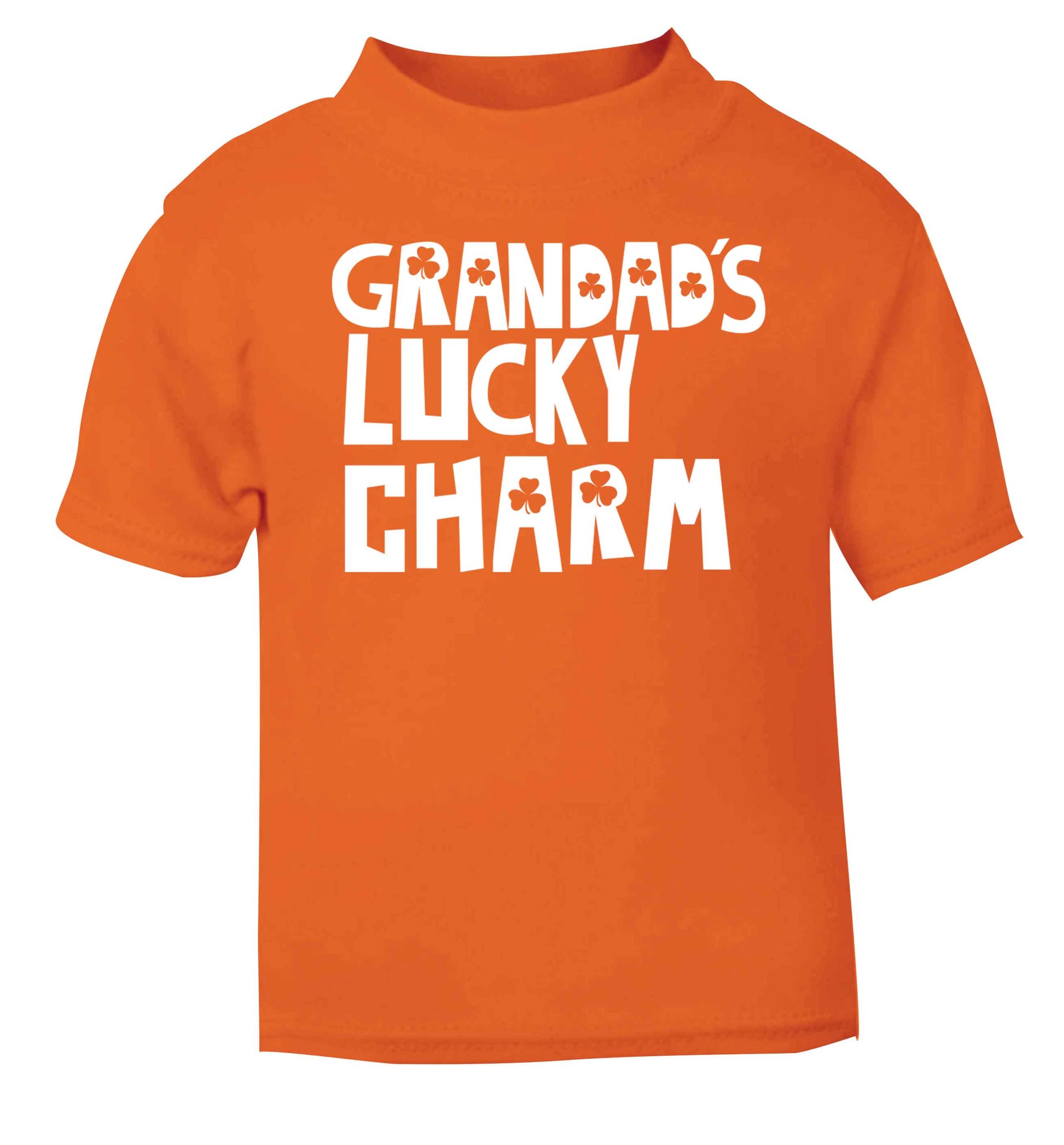 Grandad's lucky charm  orange baby toddler Tshirt 2 Years