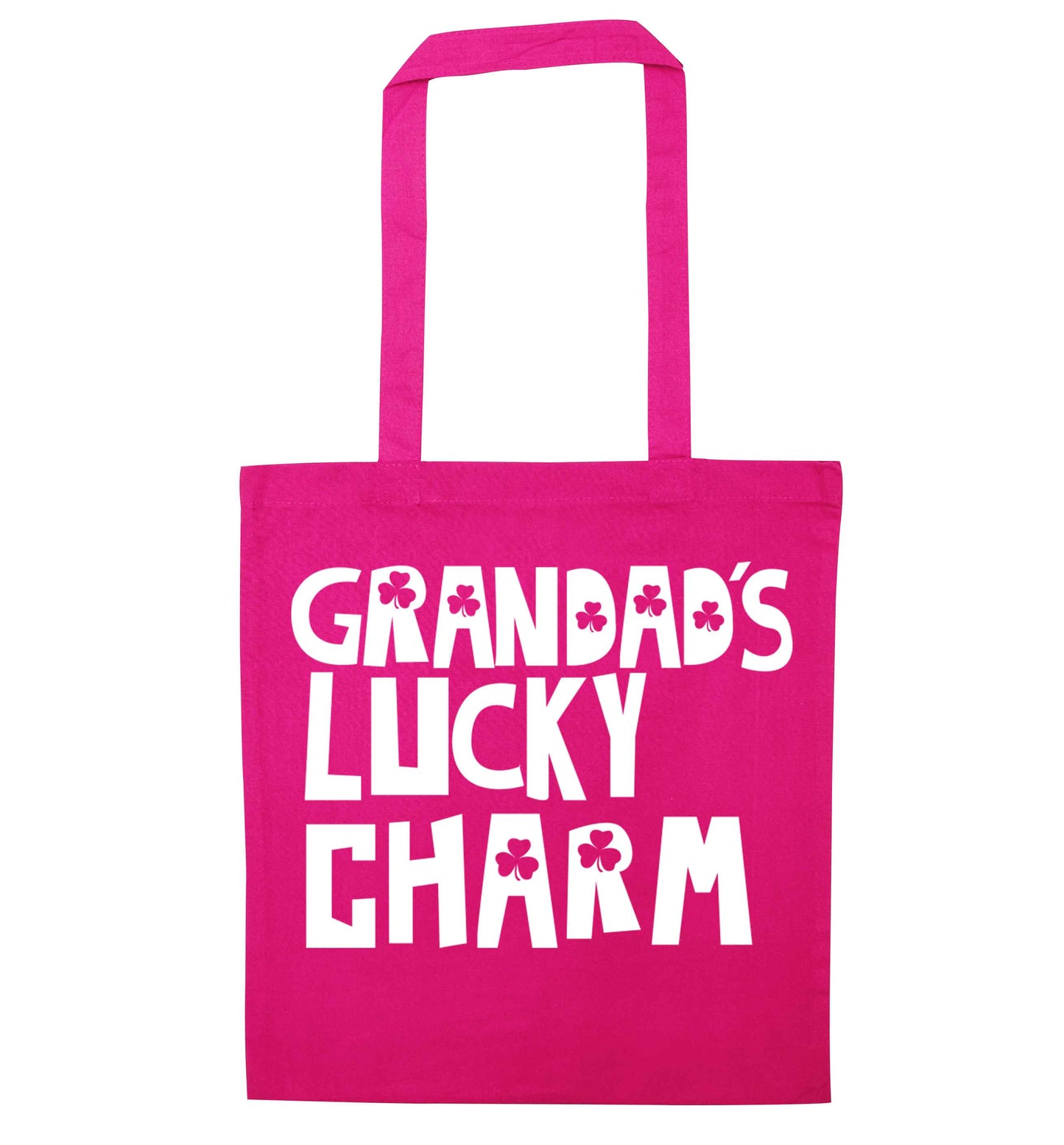 Grandad's lucky charm  pink tote bag