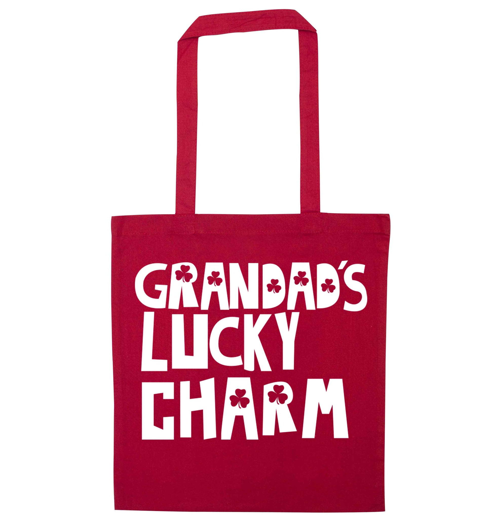 Grandad's lucky charm  red tote bag