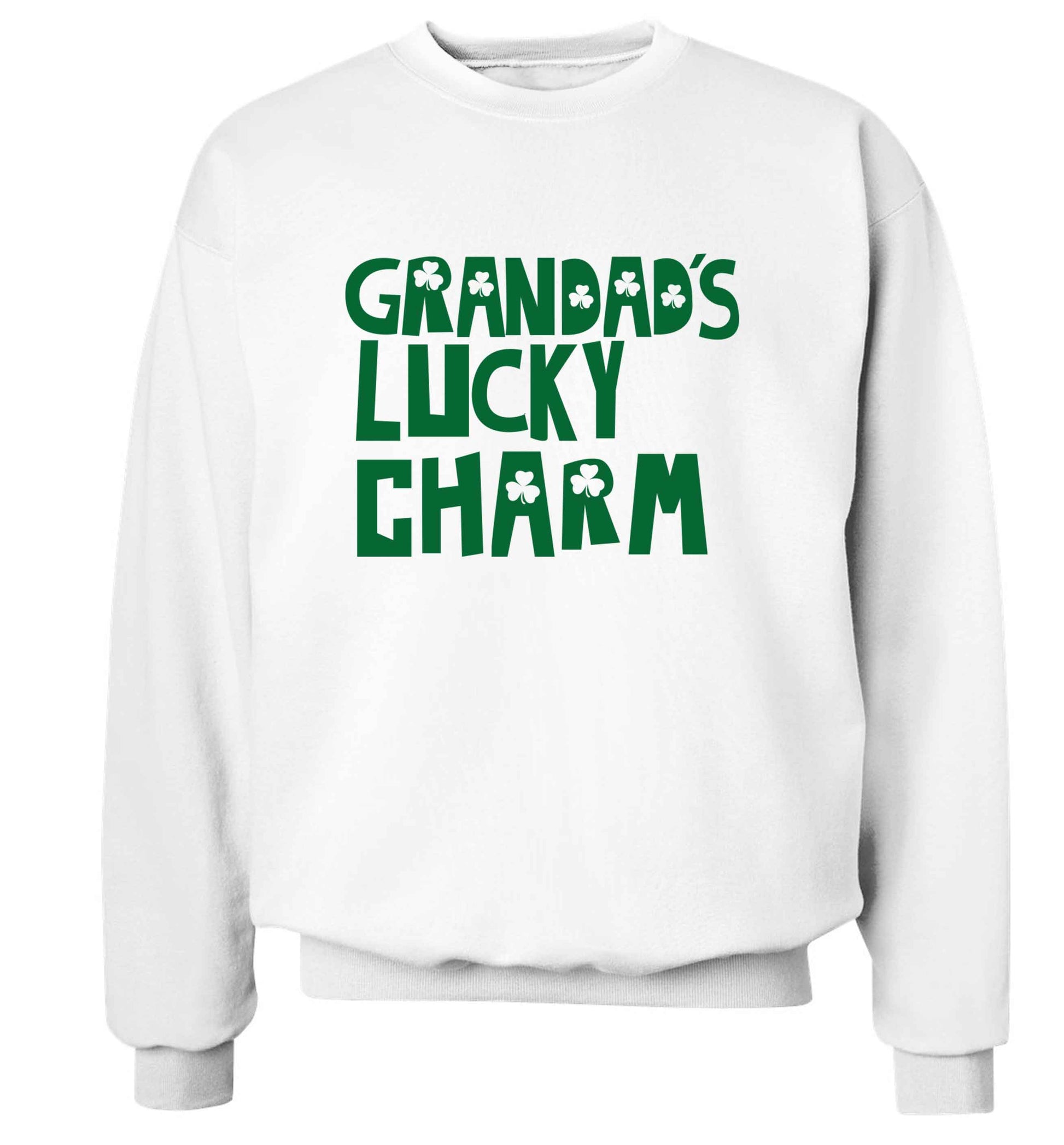 Grandad's lucky charm  adult's unisex white sweater 2XL