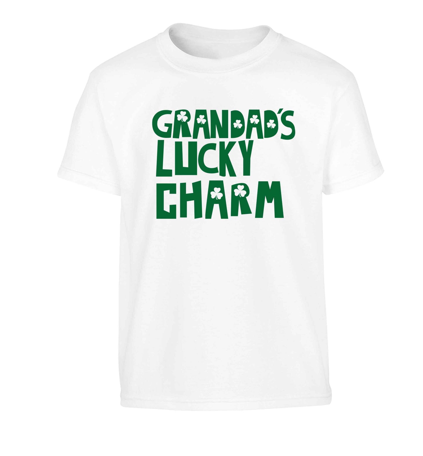 Grandad's lucky charm  Children's white Tshirt 12-13 Years