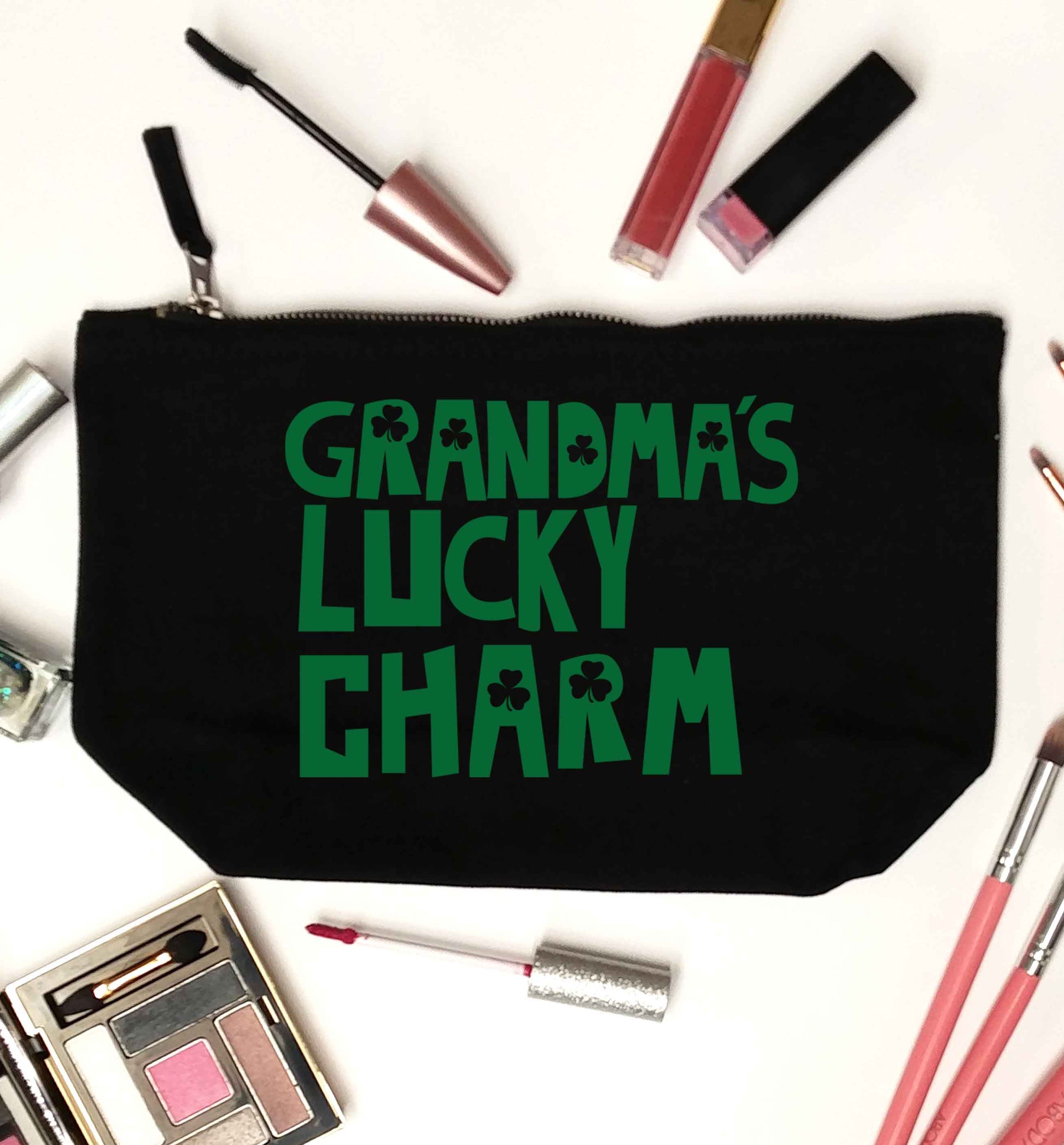 Grandma's lucky charm black makeup bag