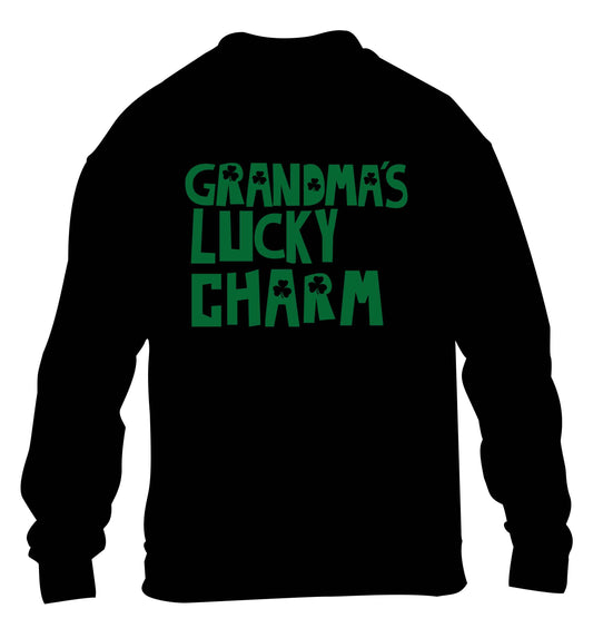 Grandma's lucky charm children's black sweater 12-13 Years