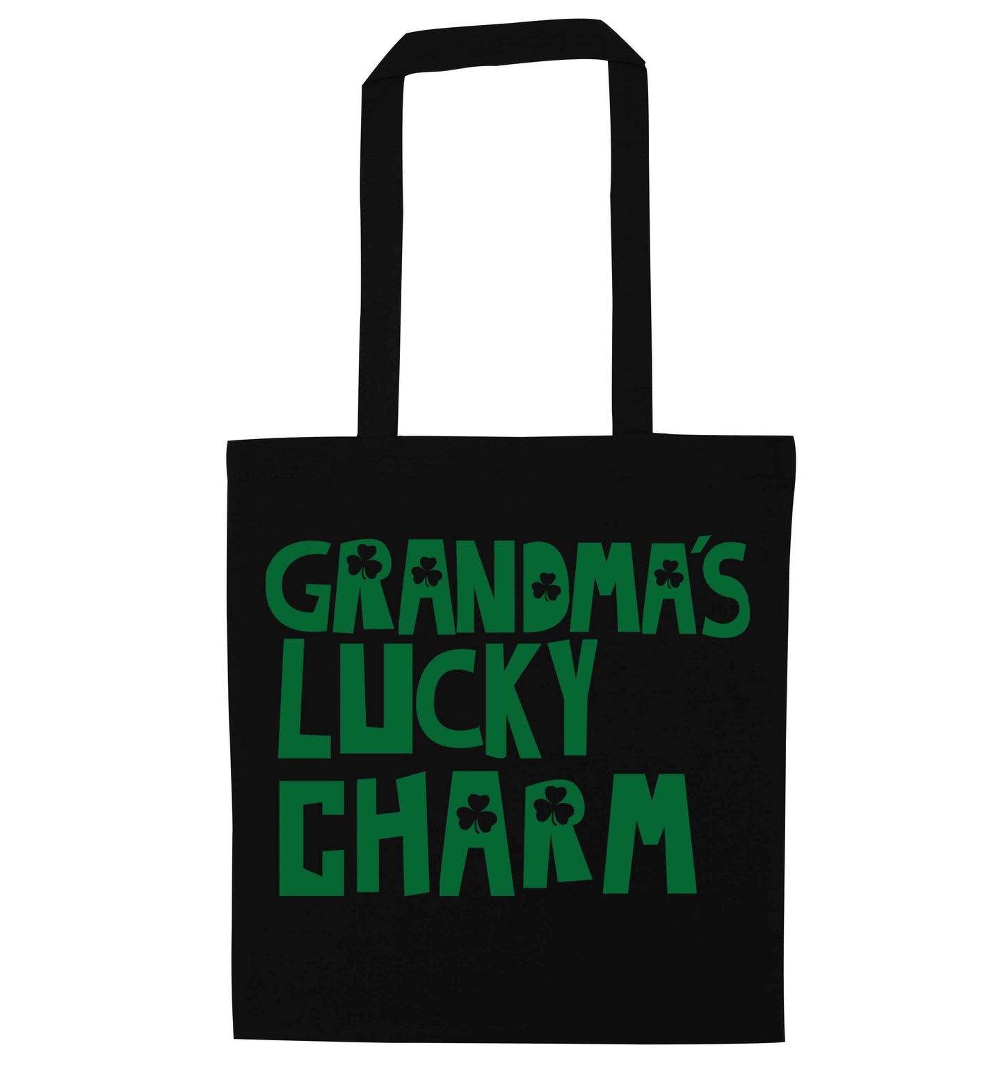 Grandma's lucky charm black tote bag