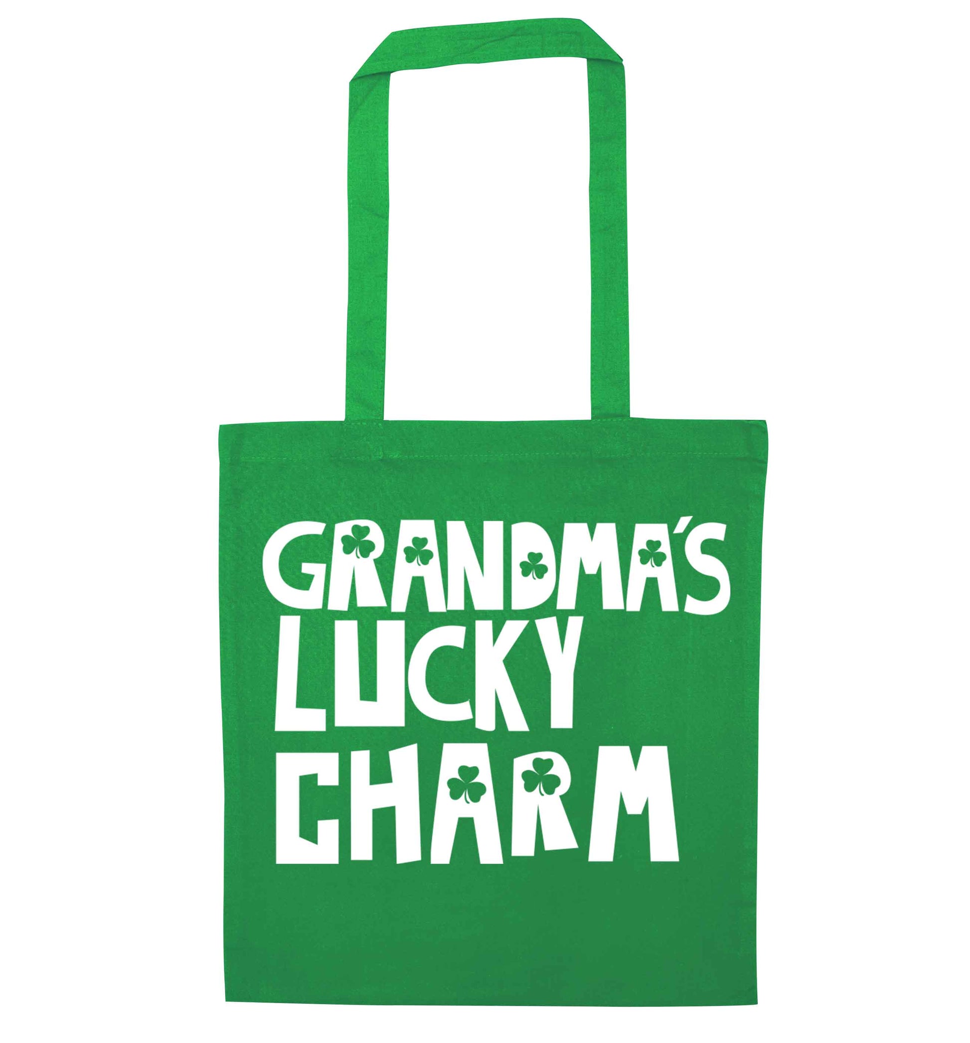 Grandma's lucky charm green tote bag