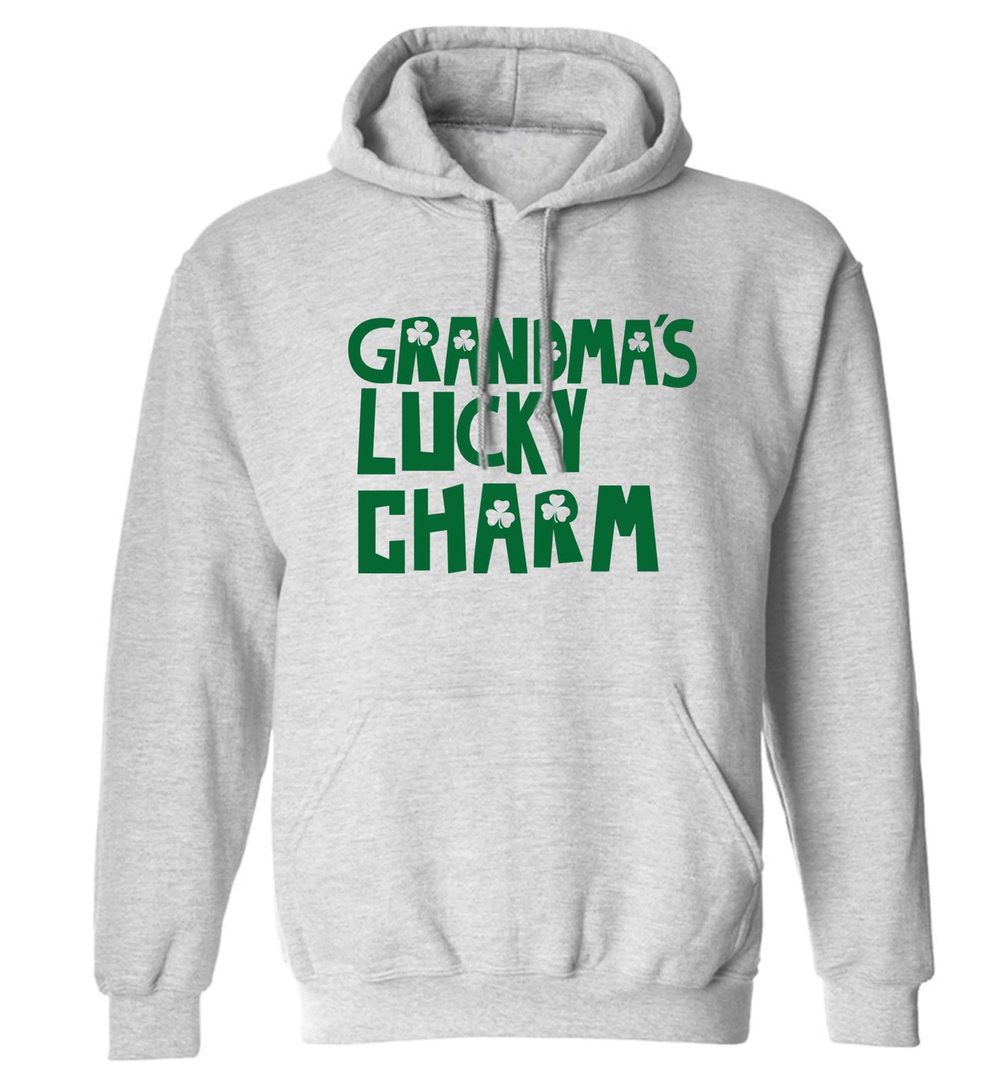 Grandma's lucky charm adults unisex grey hoodie 2XL