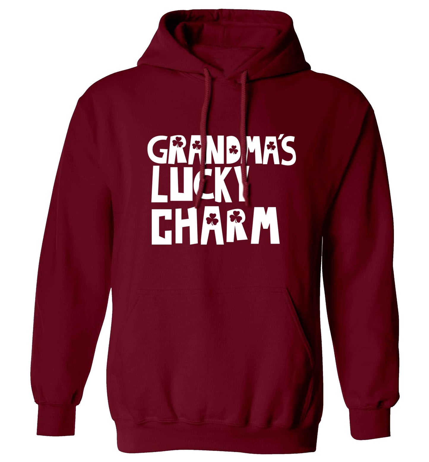Grandma's lucky charm adults unisex maroon hoodie 2XL