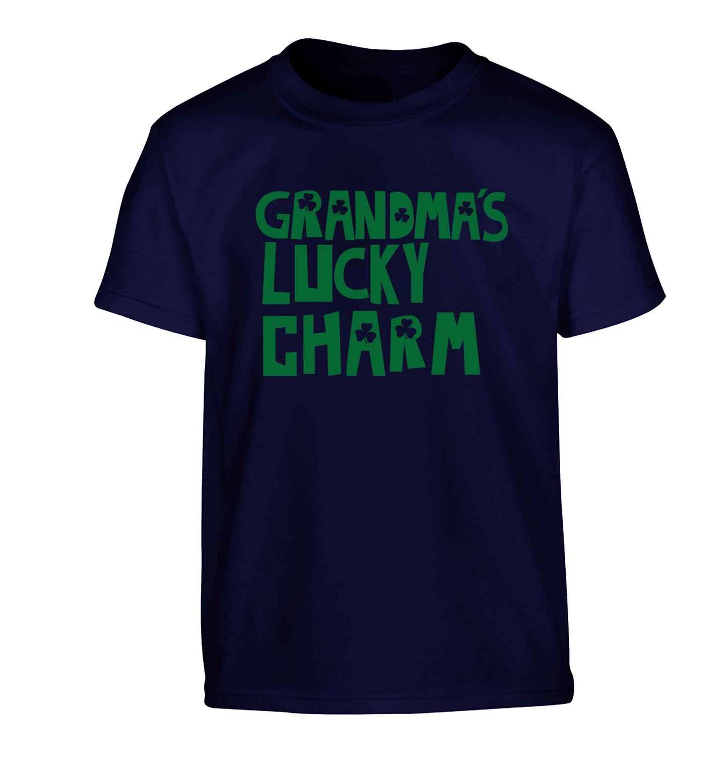Grandma's lucky charm Children's navy Tshirt 12-13 Years