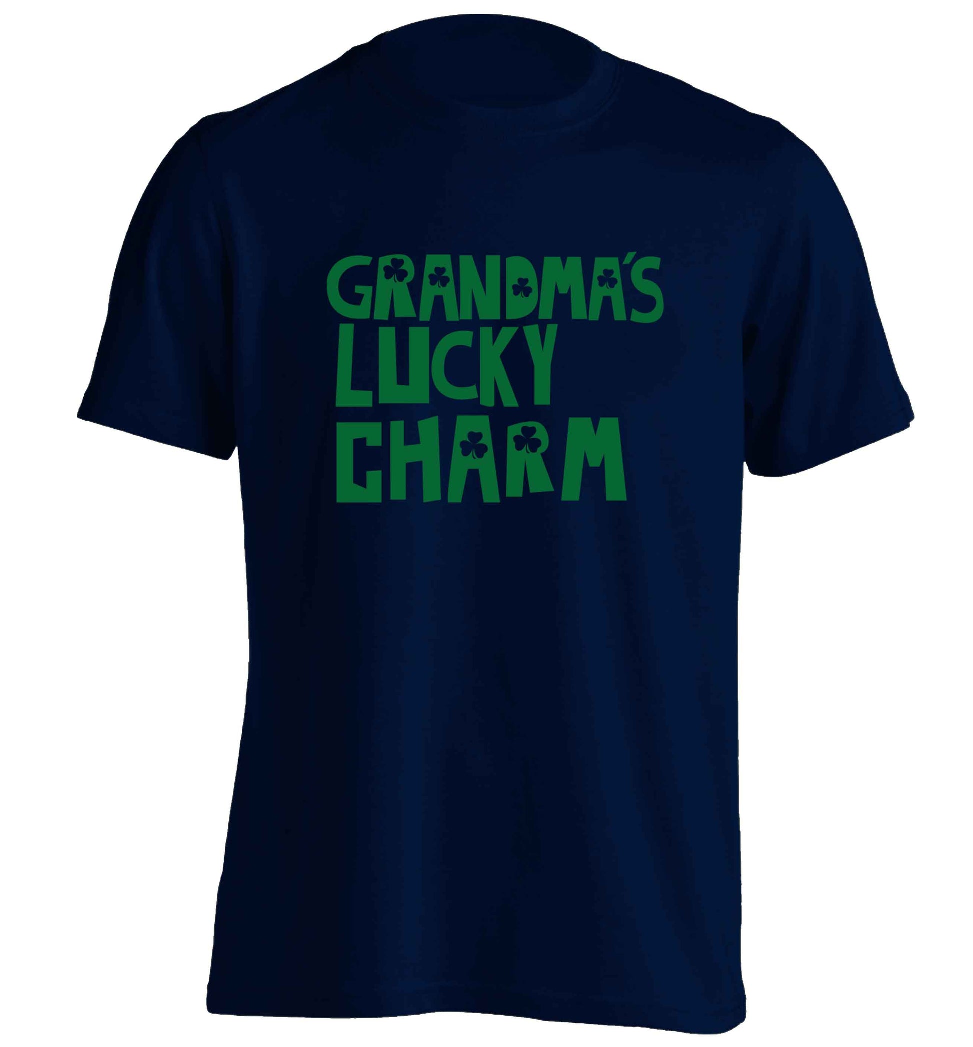 Grandma's lucky charm adults unisex navy Tshirt 2XL