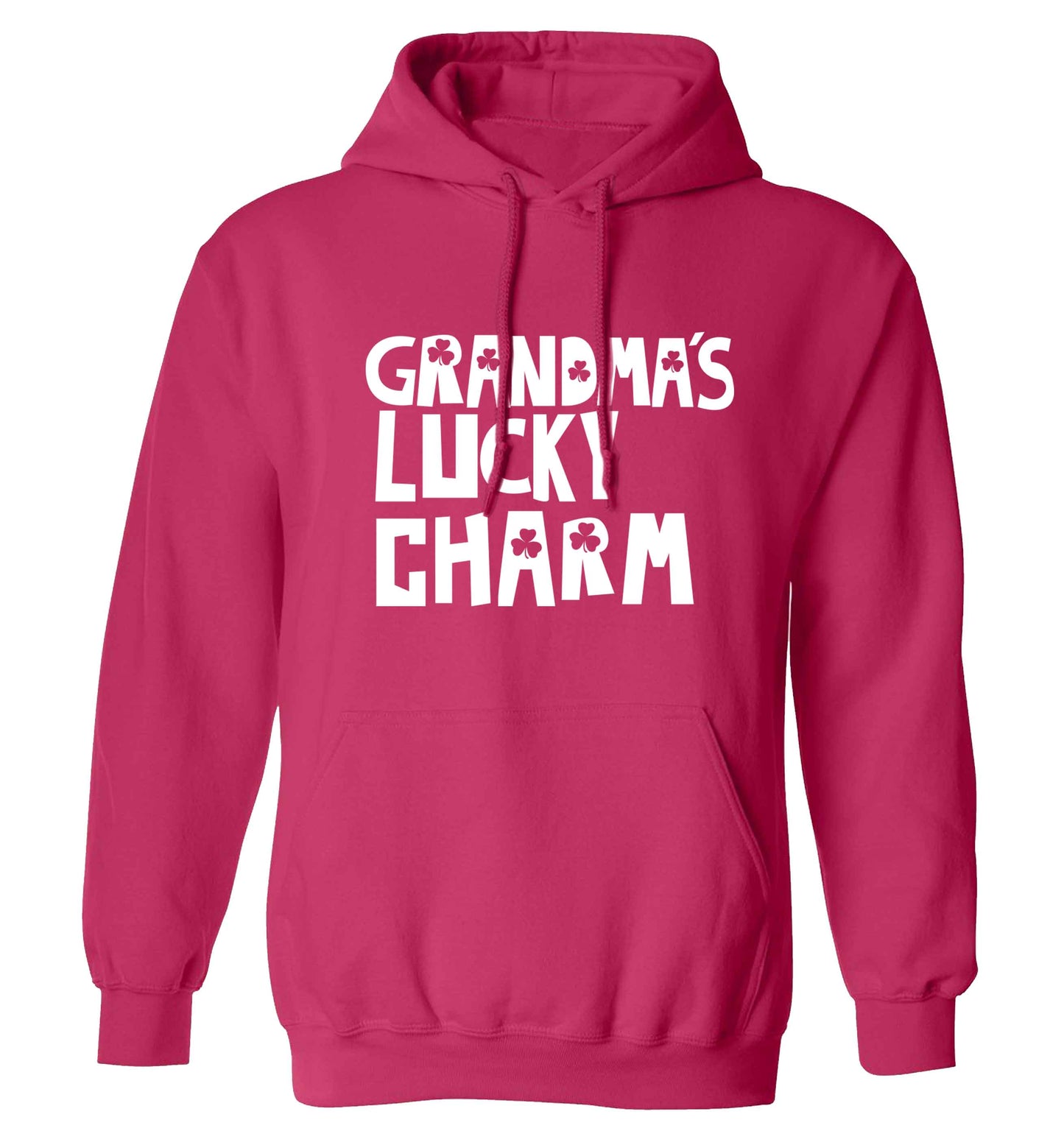 Grandma's lucky charm adults unisex pink hoodie 2XL