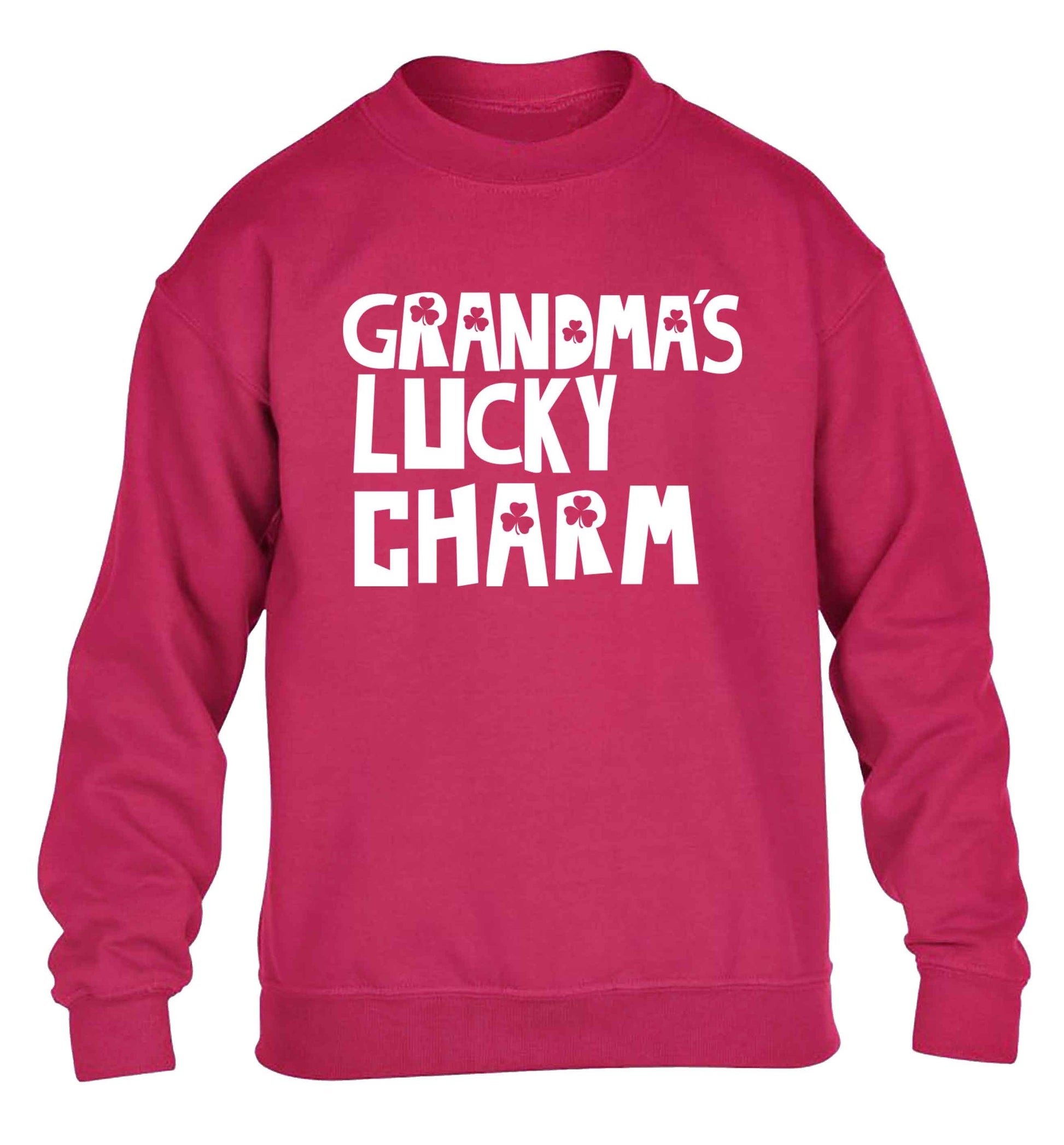 Grandma's lucky charm children's pink sweater 12-13 Years