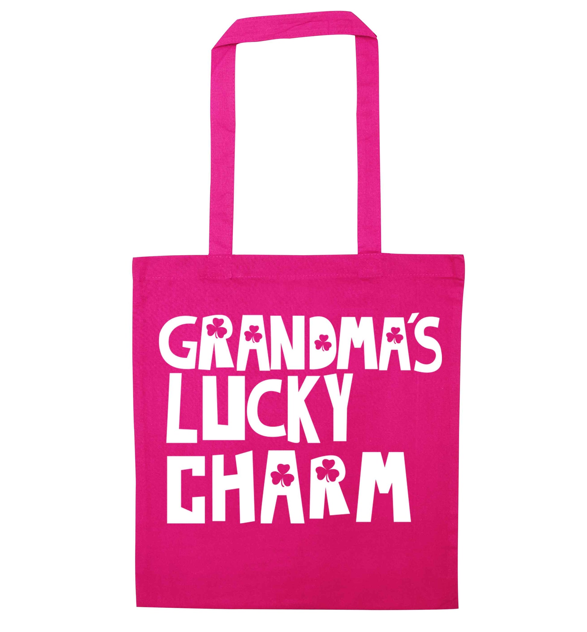 Grandma's lucky charm pink tote bag