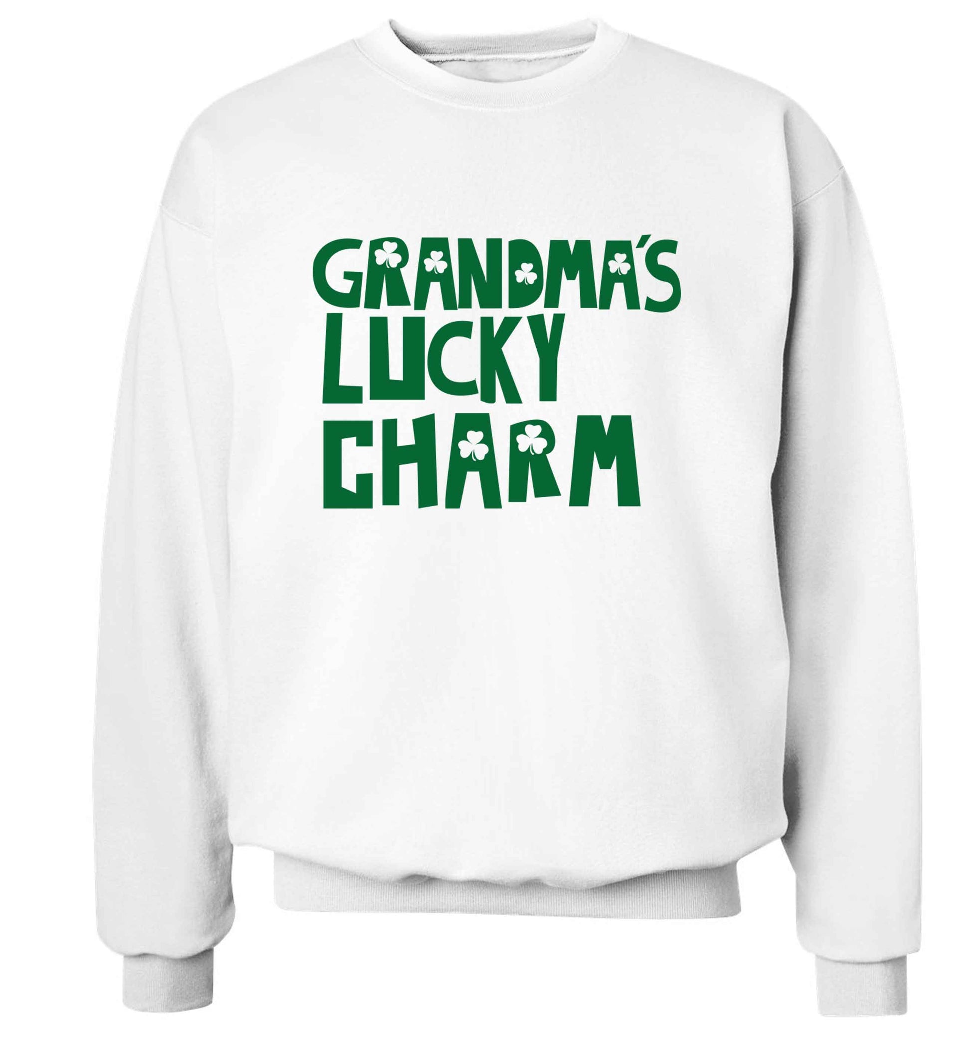 Grandma's lucky charm adult's unisex white sweater 2XL