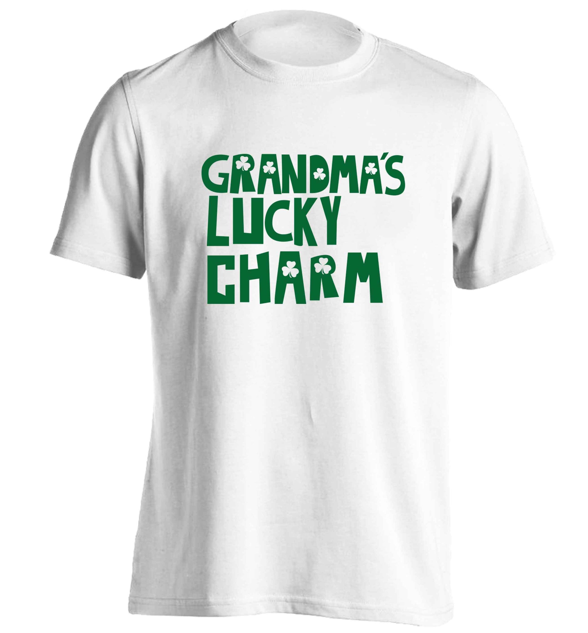 Grandma's lucky charm adults unisex white Tshirt 2XL