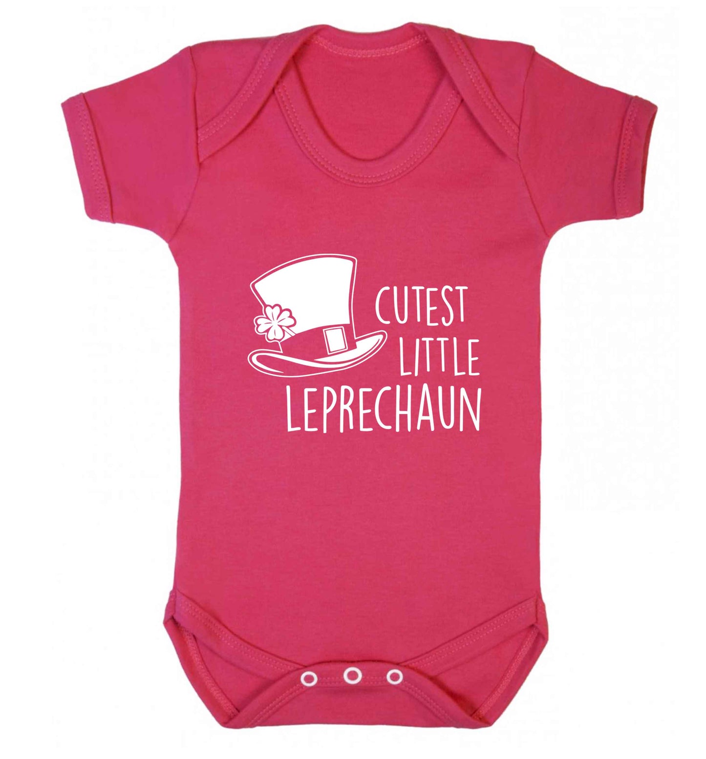 Cutest little leprechaun baby vest dark pink 18-24 months