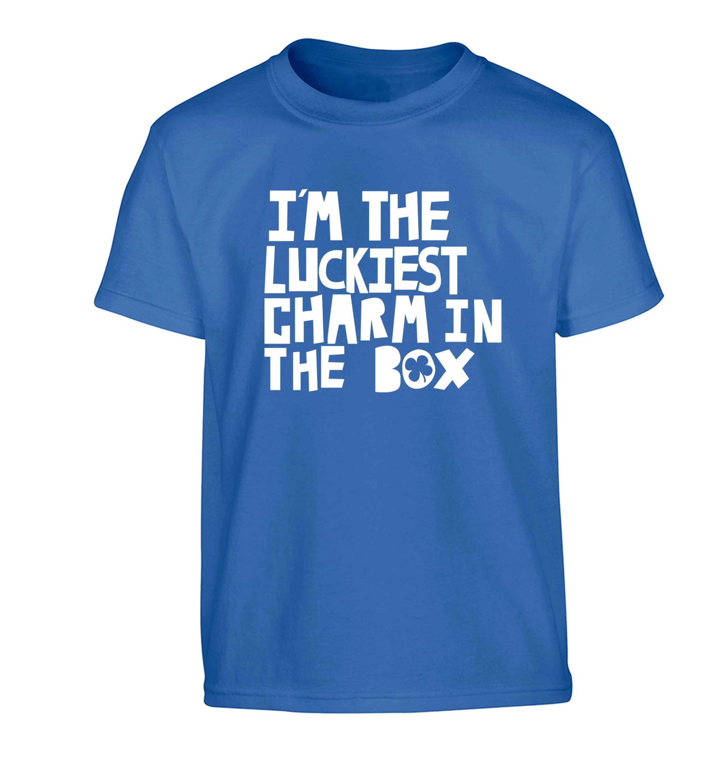 I'm the luckiest charm in the box Children's blue Tshirt 12-13 Years