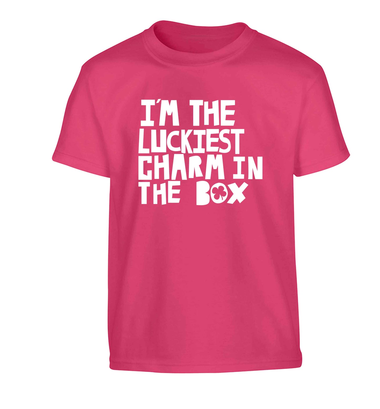 I'm the luckiest charm in the box Children's pink Tshirt 12-13 Years