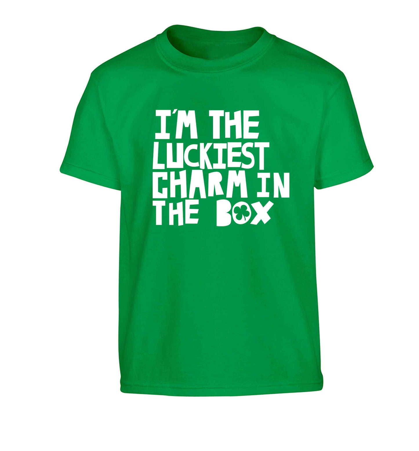 I'm the luckiest charm in the box Children's green Tshirt 12-13 Years