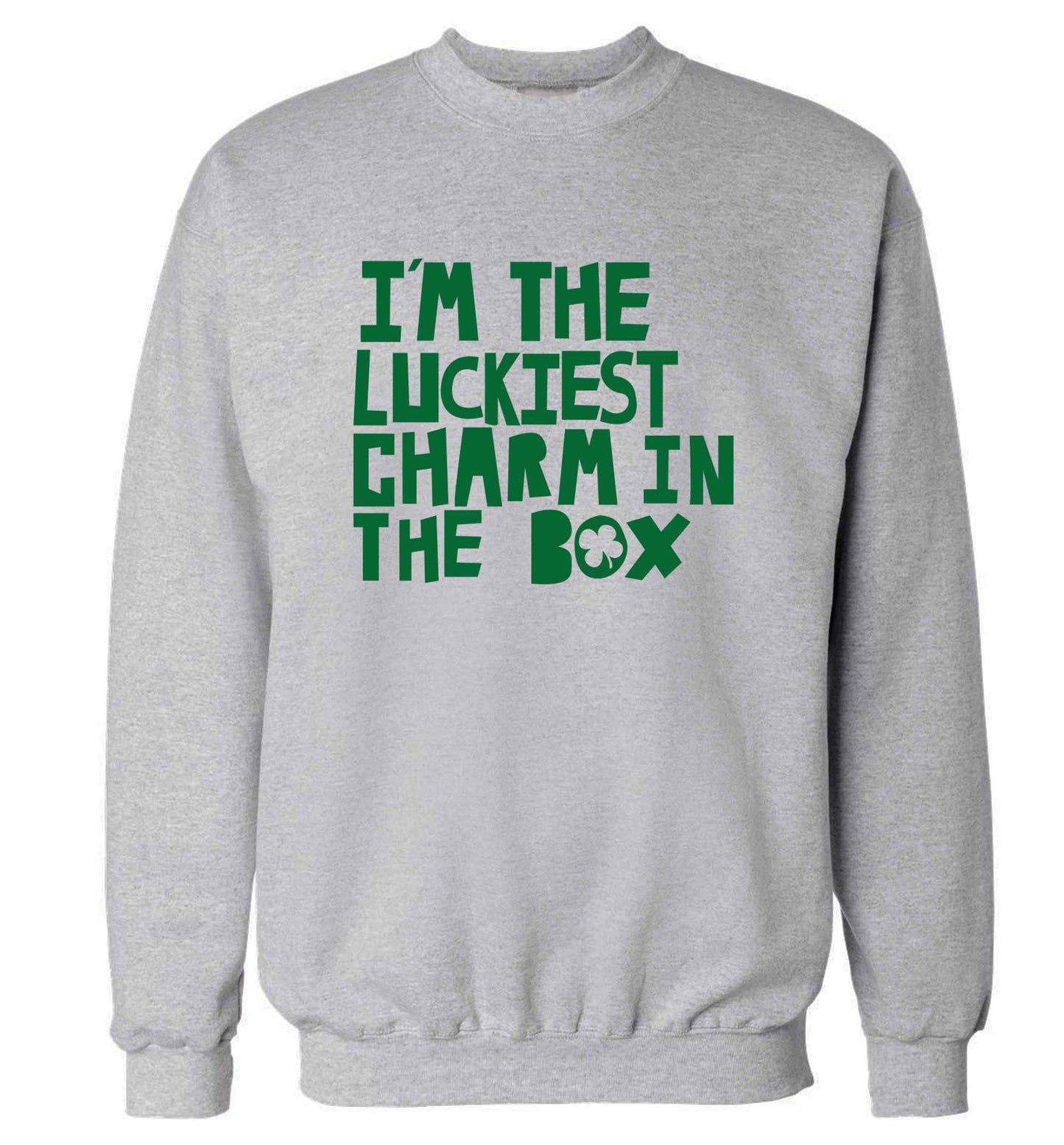 I'm the luckiest charm in the box adult's unisex grey sweater 2XL